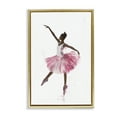 Stupell Industries Graceful Ballerina in Pink Novelty Painting Gold