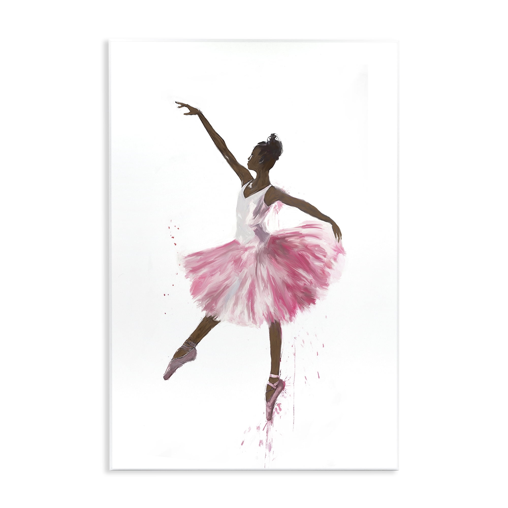 Stupell Industries Graceful Ballerina in Pink Novelty Painting Unframed Art Print Wall Art, 10 x 15