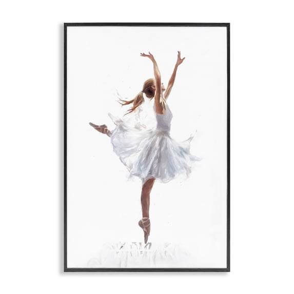 Stupell Industries Eclectic Graceful Ballerina in White Black Framed Giclee Art, 12 x 18, by Ramona Murdock