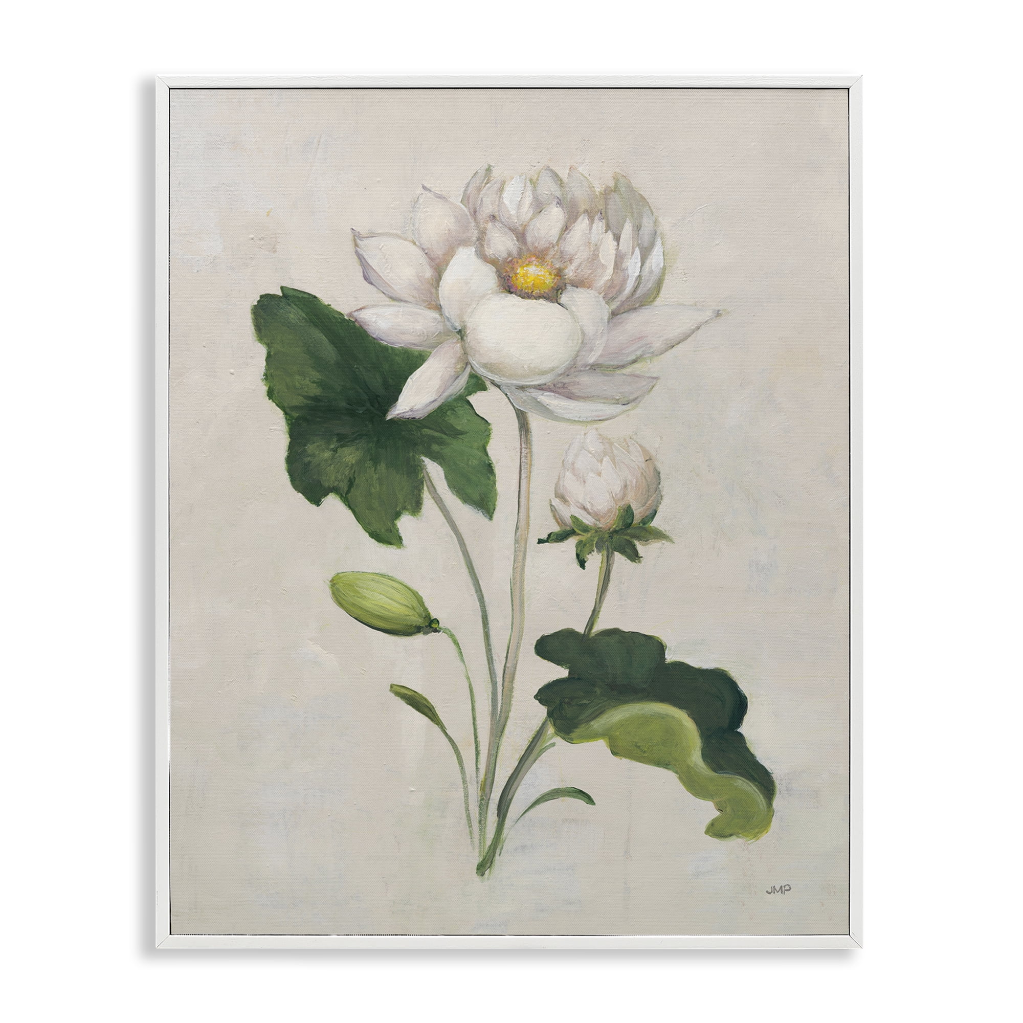 Stupell Industries Graceful Budding Lily Plants & Flowers Painting White Framed Art Print Wall Art, 24 x 30