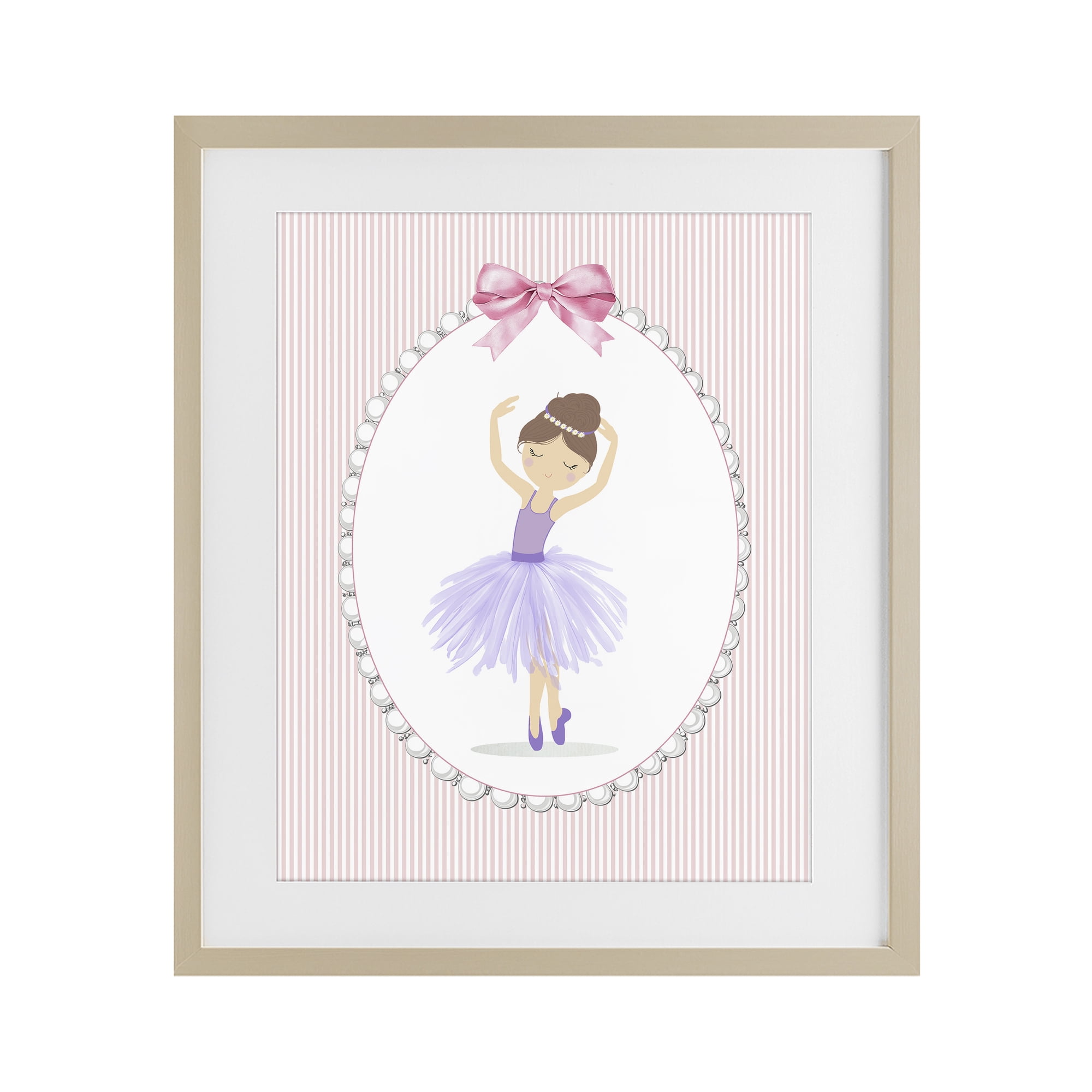 Stupell Industries Graceful Dance on Stripes Birch Framed Print Under Glass, design by Christine Simpson Art