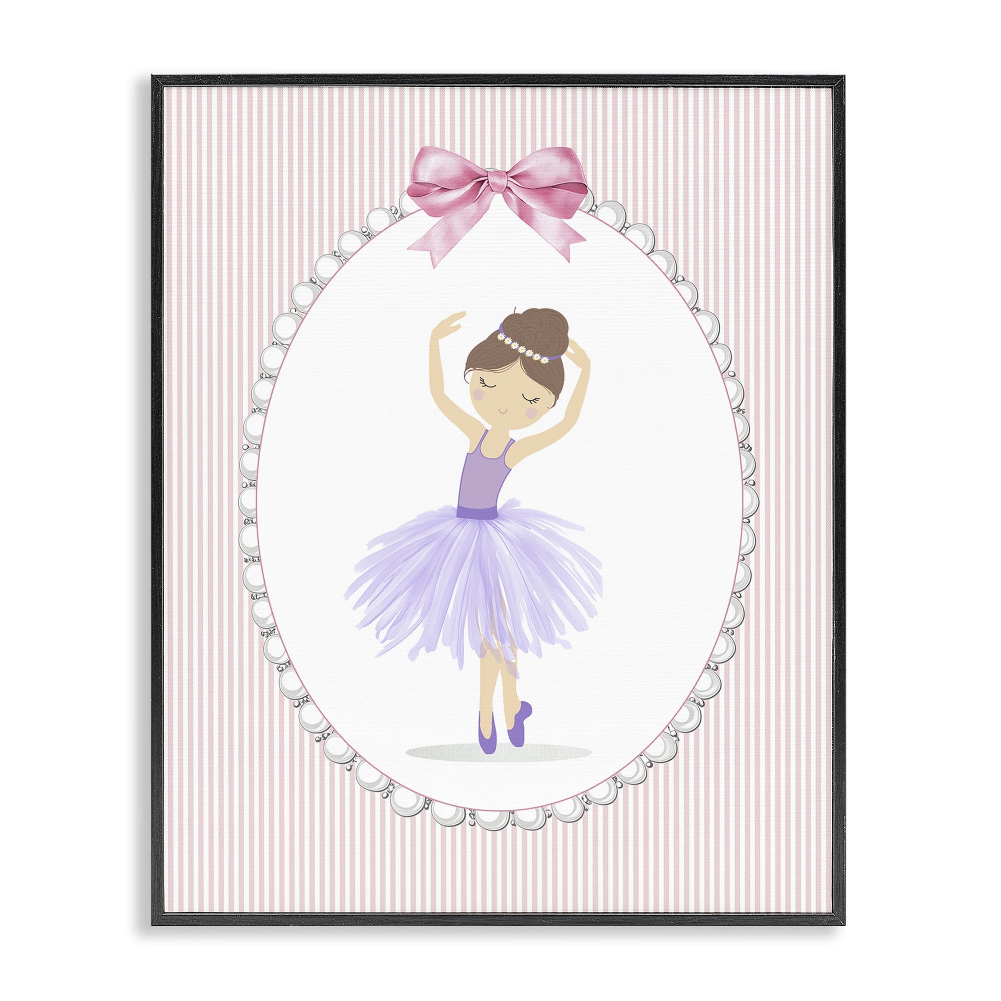 Stupell Industries Graceful Dance on Stripes Black Framed Giclee Art, design by Christine Simpson Art