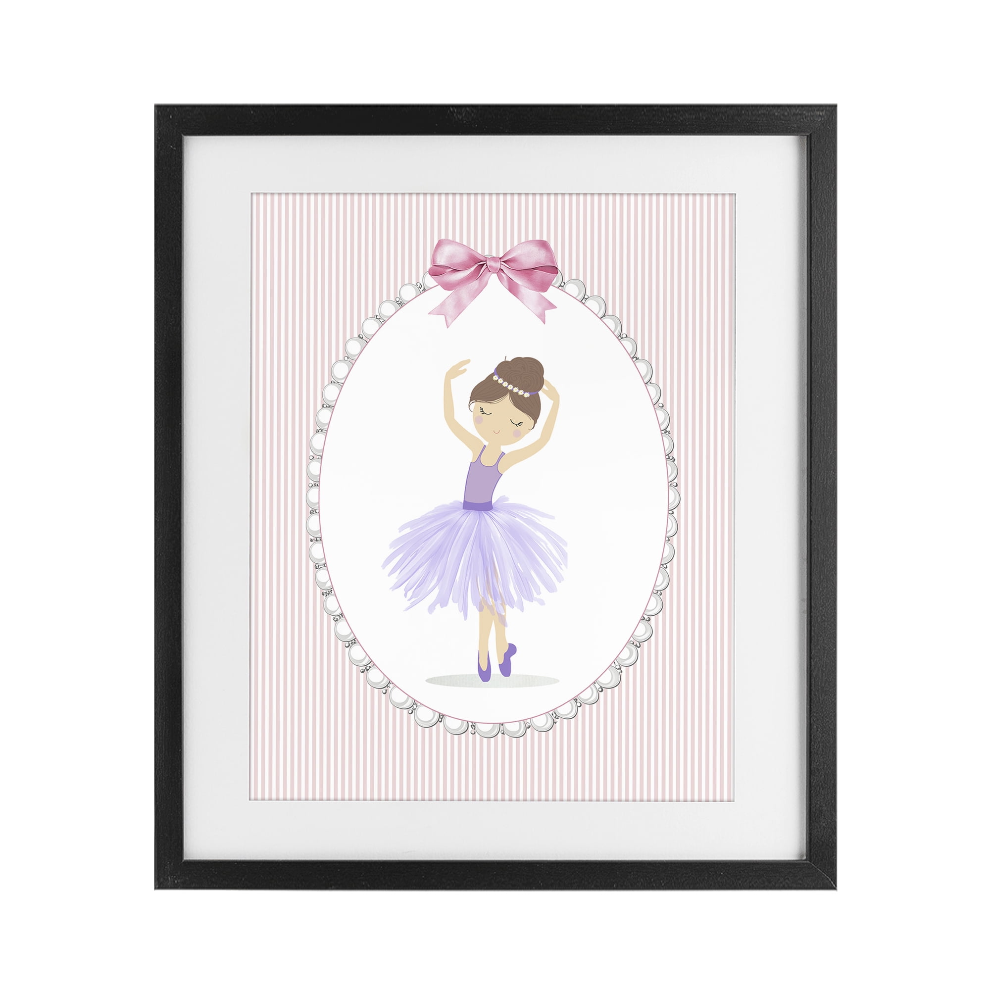 Stupell Industries Graceful Dance on Stripes Black Framed Print Under Glass, design by Christine Simpson Art