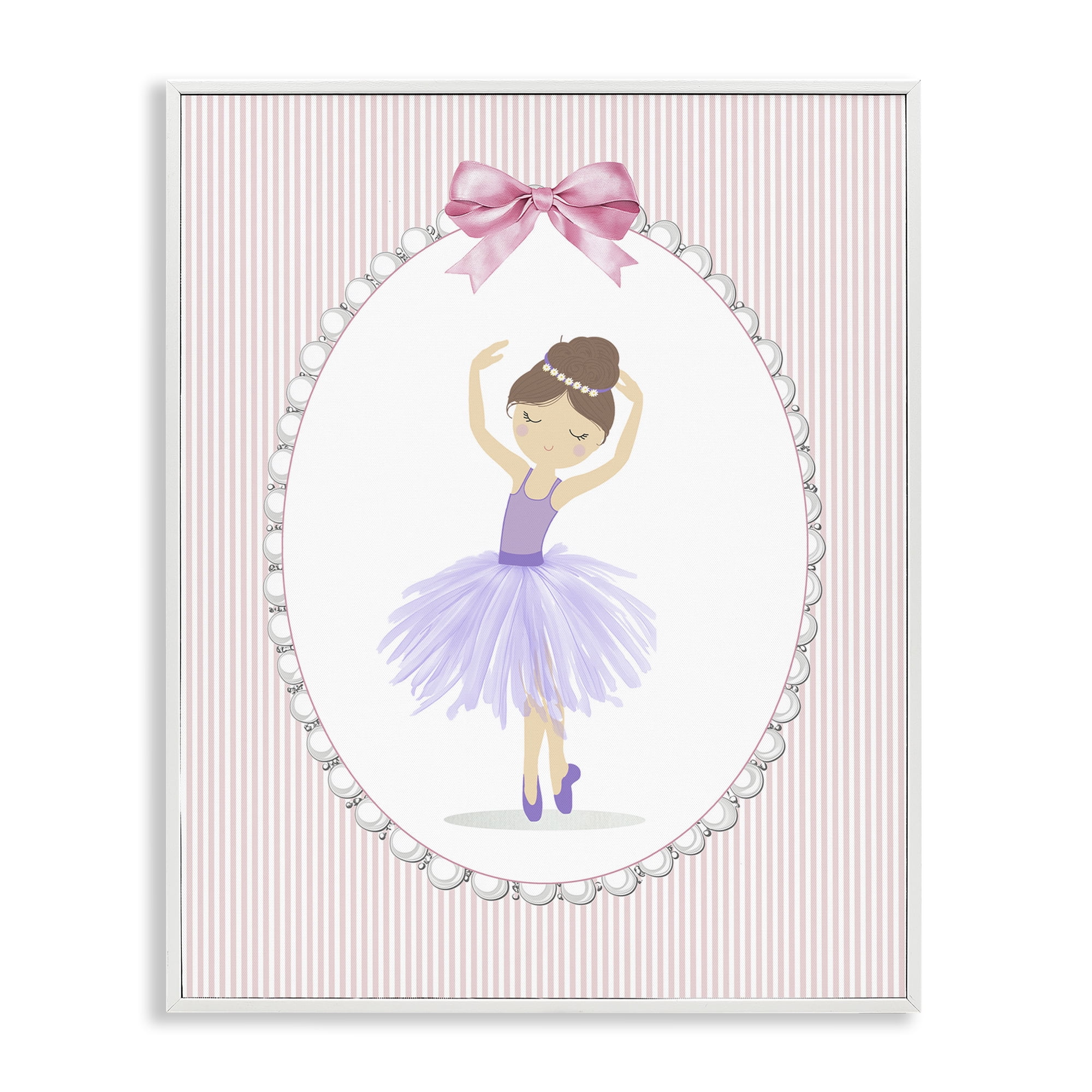 Stupell Industries Graceful Dance on Stripes White Framed Giclee Art, design by Christine Simpson Art