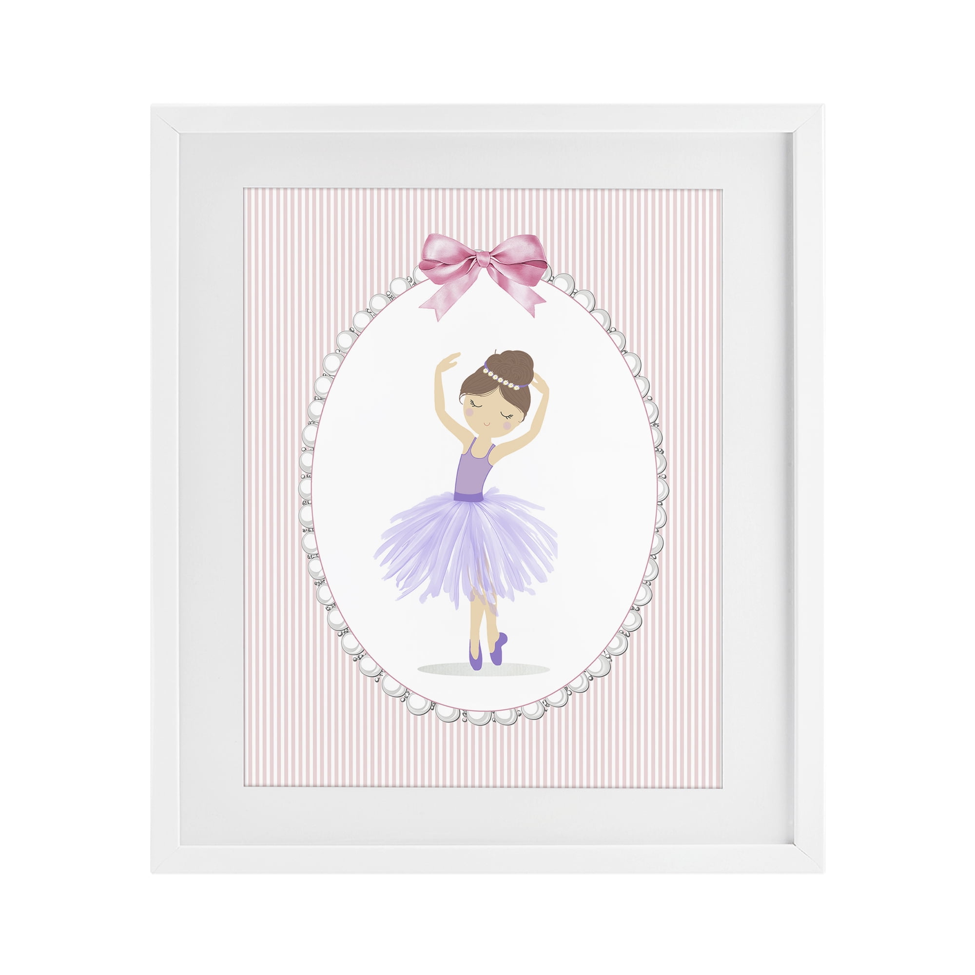 Stupell Industries Graceful Dance on Stripes White Framed Print Under Glass, design by Christine Simpson Art