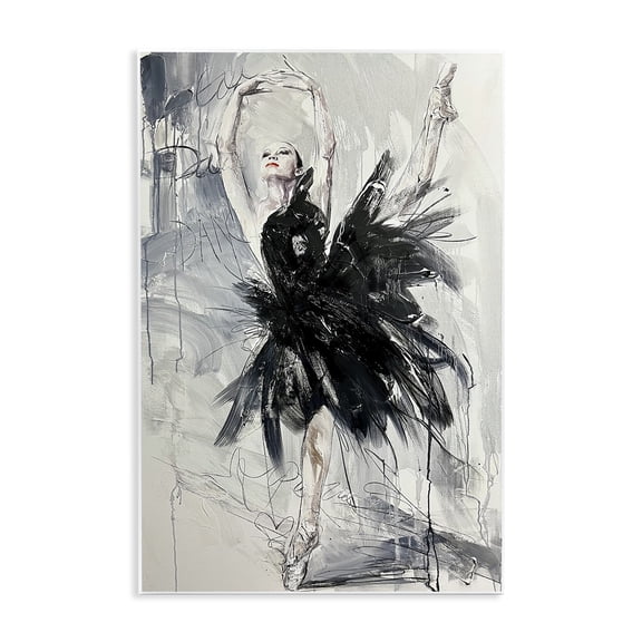 Stupell Industries Graceful Dancer Abstract People Painting Unframed Art Print Wall Art, 10 x 15