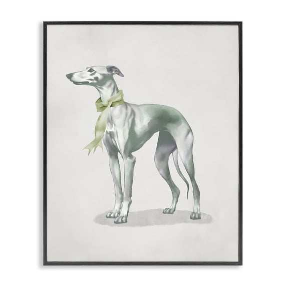 Stupell Industries French Country Graceful Dog & Ribbon Black Framed Giclee Art, 24 x 30, by Elizabeth Medley