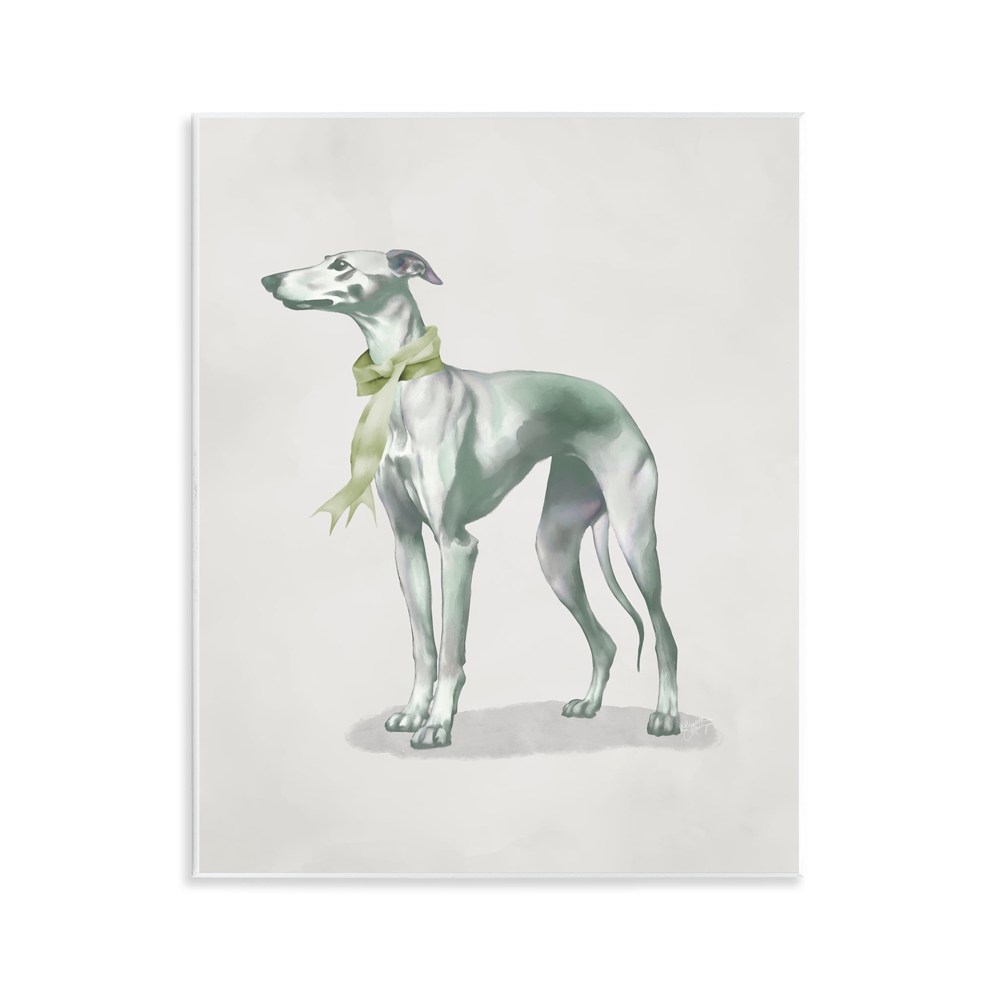 Stupell Industries Graceful Dog & Ribbon Wall Plaque Art, design by Elizabeth Medley