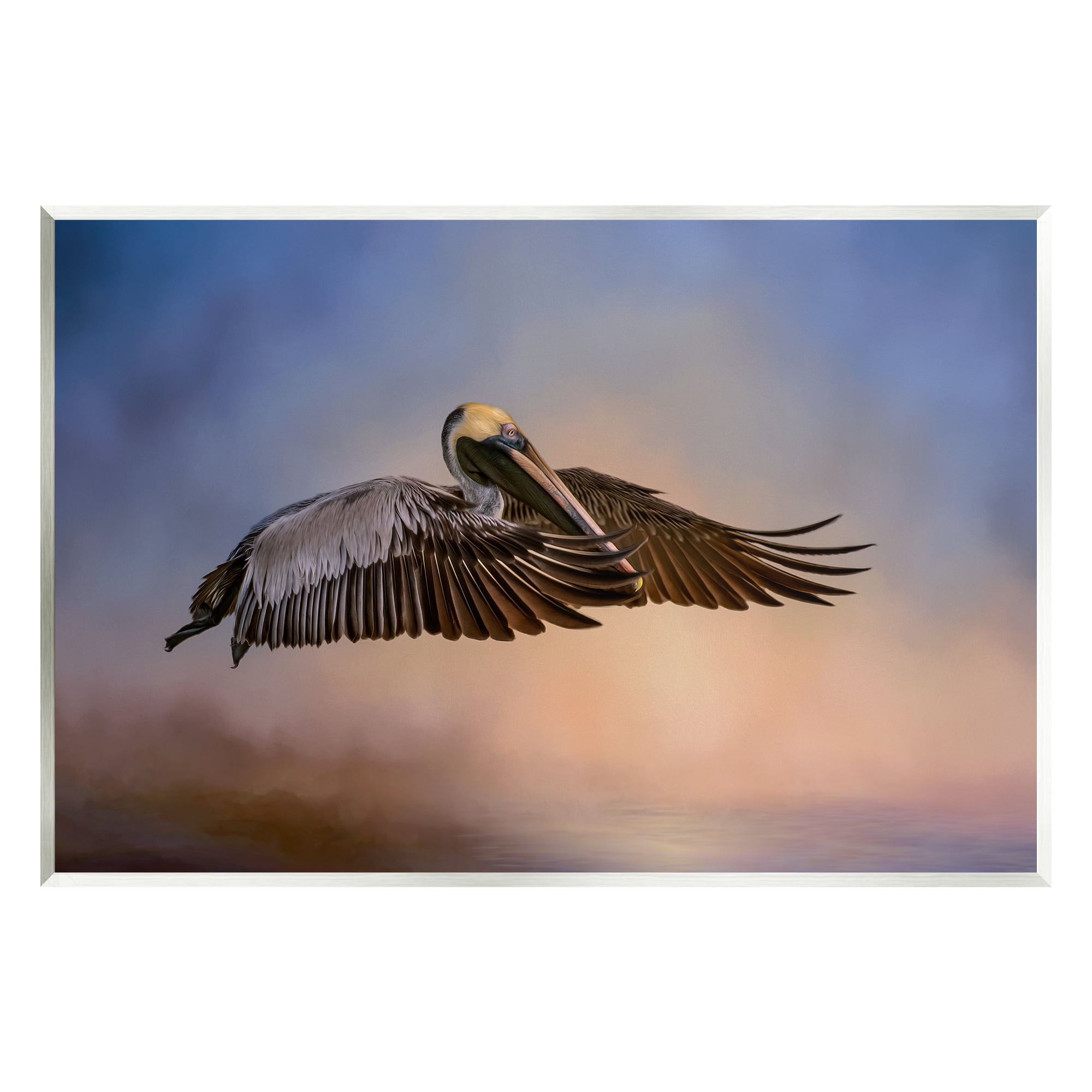 Stupell Industries Graceful Flyer Pelican Portrait Animals & Insects Photography Unframed Art Print Wall Art, 19 x 13