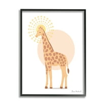 Stupell Industries Graceful Giraffe Geometric Sun Pattern Animal Illustration Graphic Art Black Framed Art Print Wall Art, Design by Diane Neukirch
