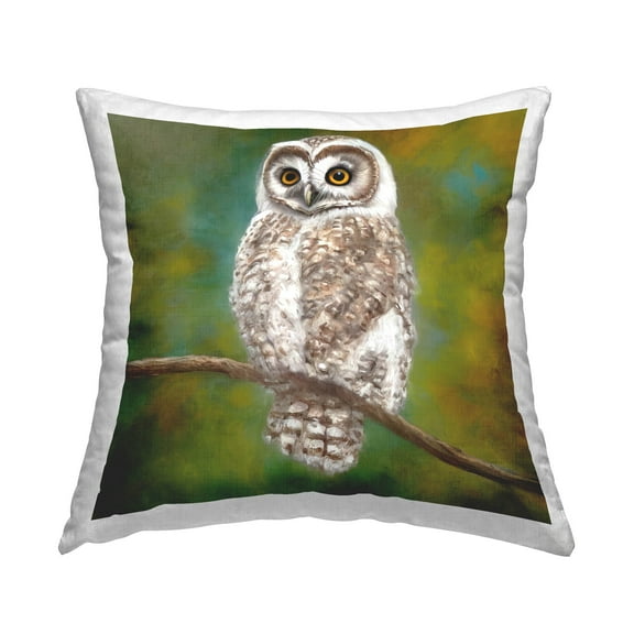 Stupell Industries Graceful Owl Perched Nature Printed Throw Pillow Design by Alpenglow Workshop
