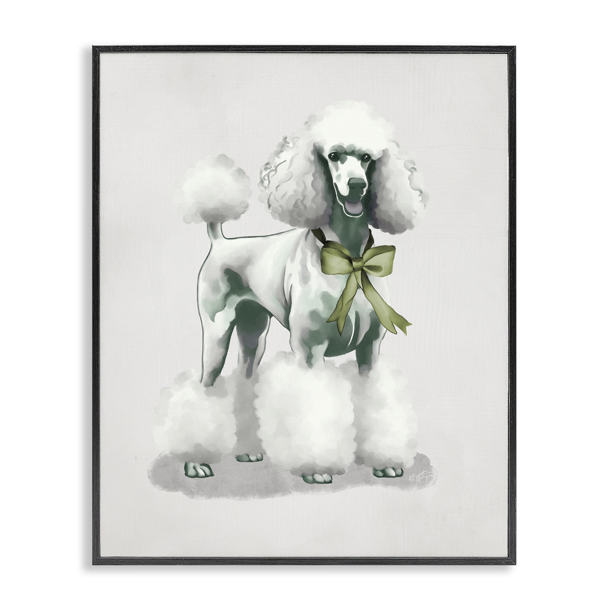 Stupell Industries Graceful Poodle & Ribbon Black Framed Giclee Art, design by Elizabeth Medley