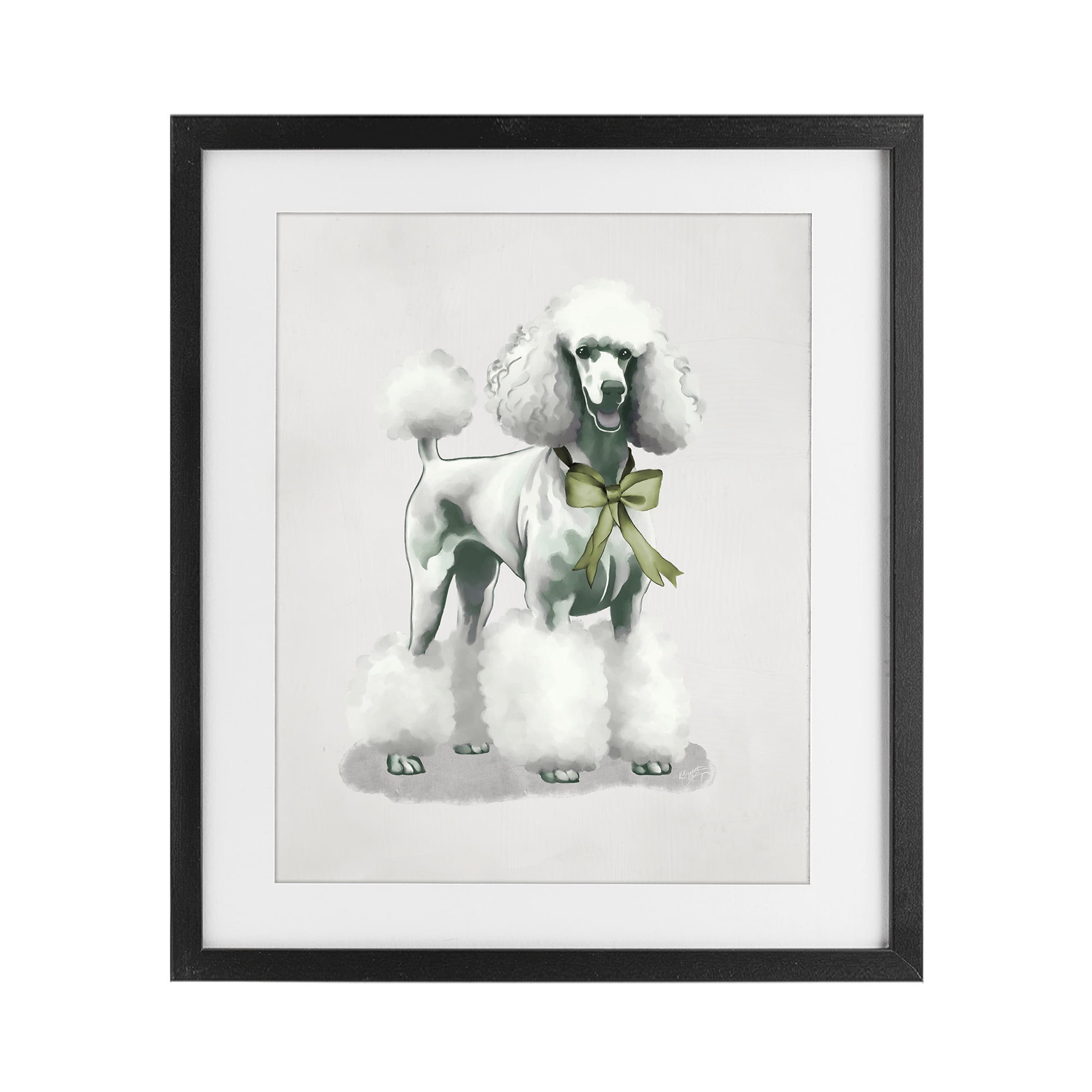 Stupell Industries Graceful Poodle & Ribbon Black Framed Print Under Glass, design by Elizabeth Medley