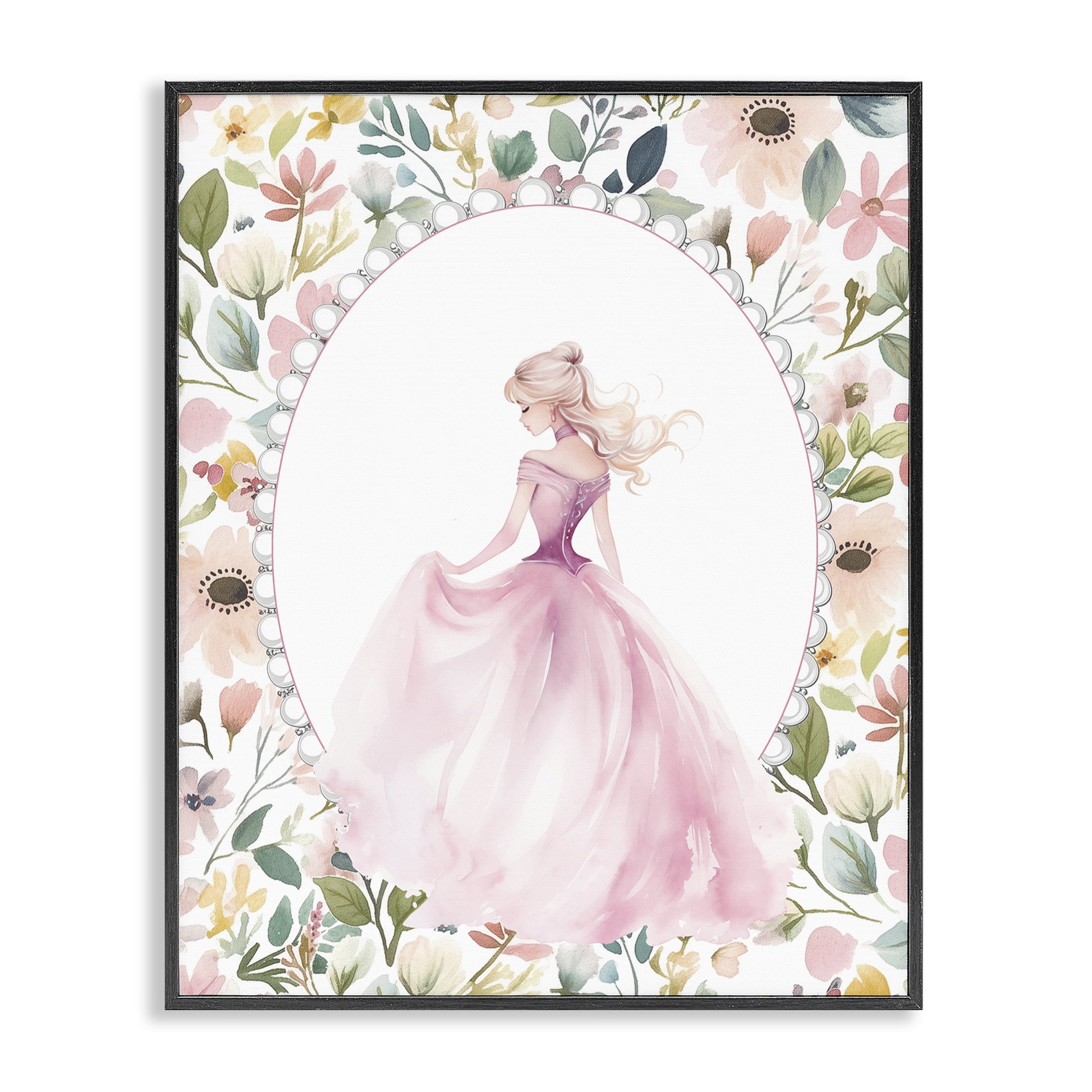 Stupell Industries Graceful Princess Love Black Framed Giclee Art, design by Christine Simpson Art