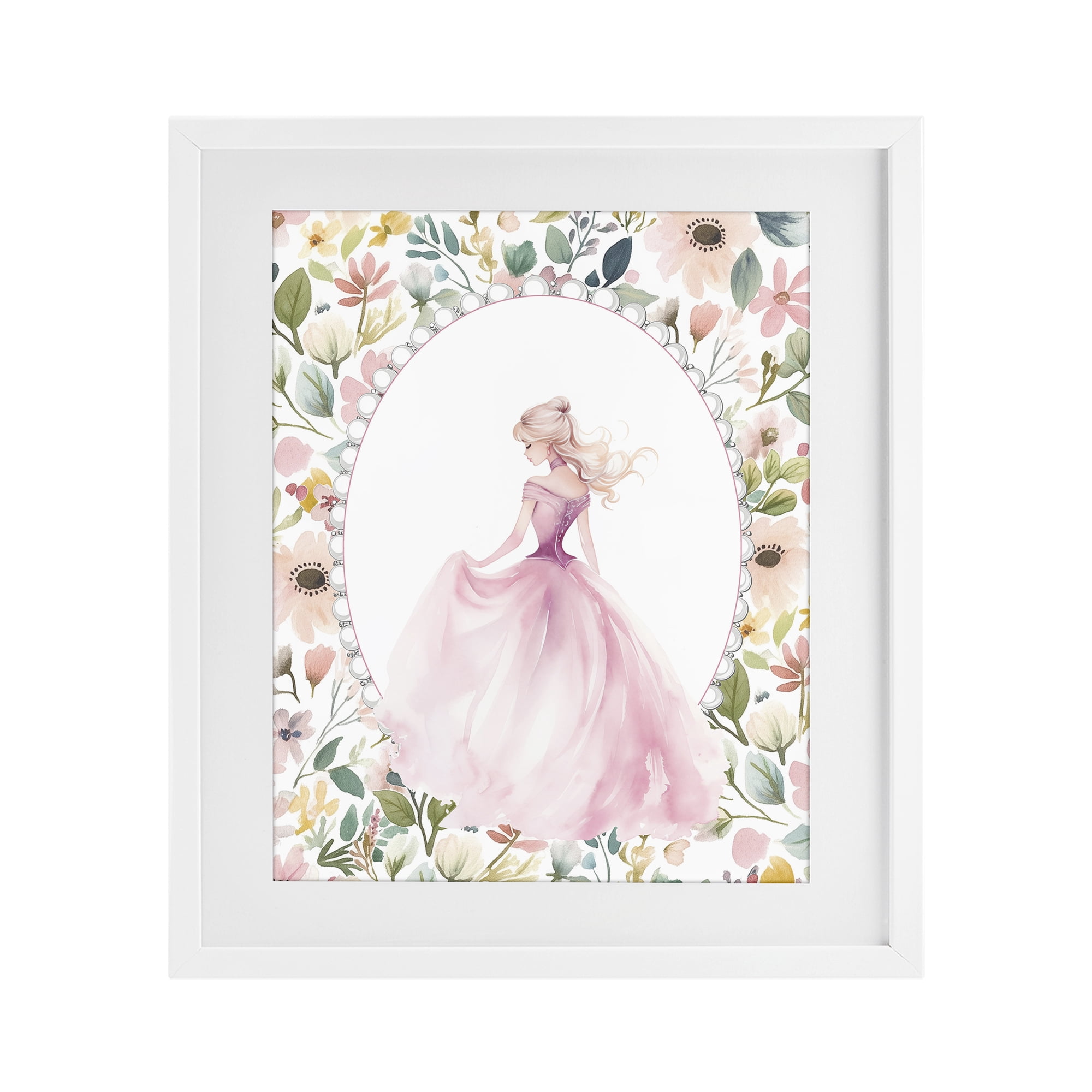 Stupell Industries Graceful Princess Love White Framed Print Under Glass, design by Christine Simpson Art