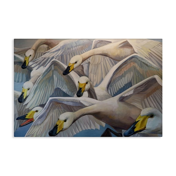 Stupell Industries Graceful Swans in Flight Canvas Wall Art design by Violeta Vollmer, 24 x 36