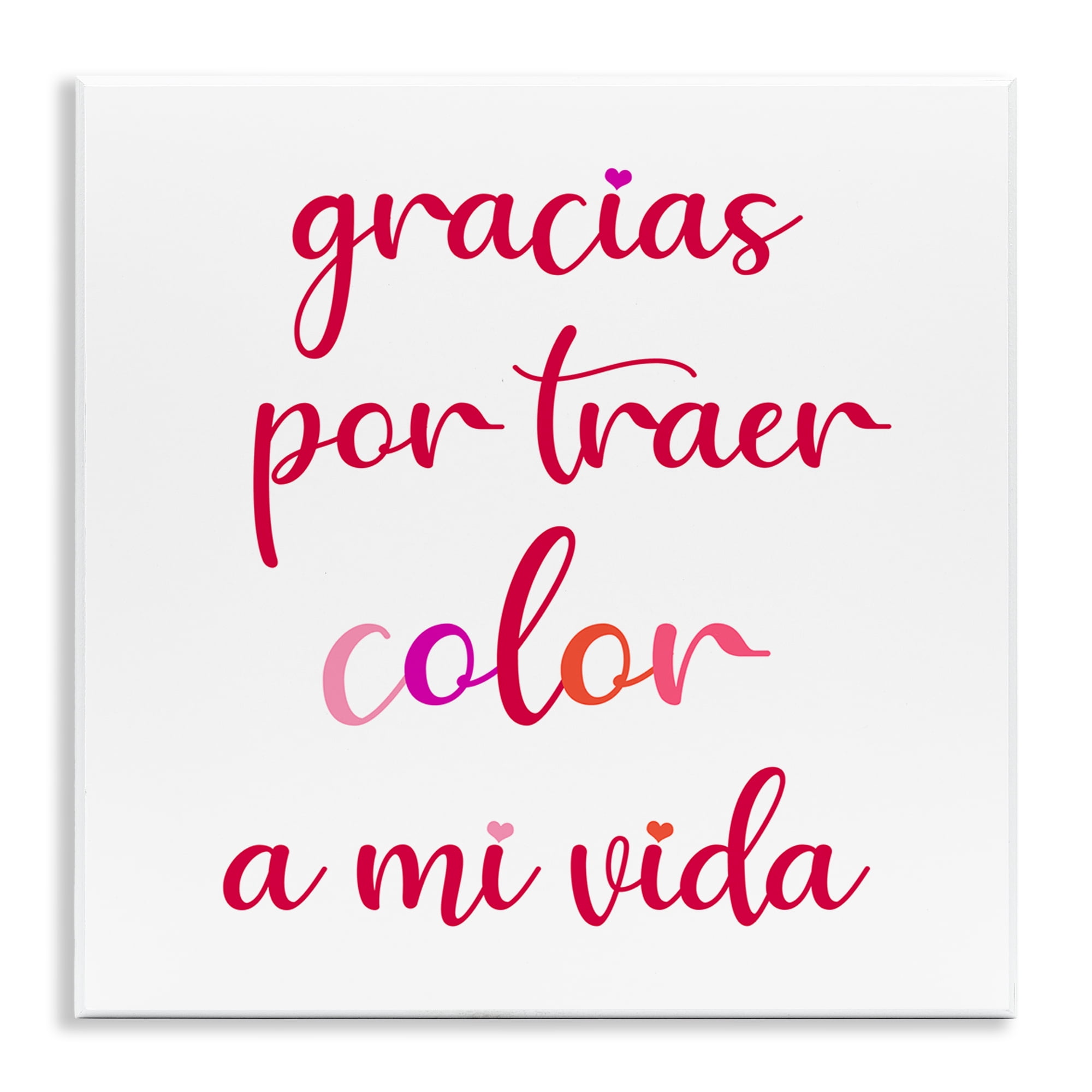 Stupell Industries Gracias por Traer Color Inspirational Quotes & Sayings Painting Unframed Art Print Wall Art, 12 x 12