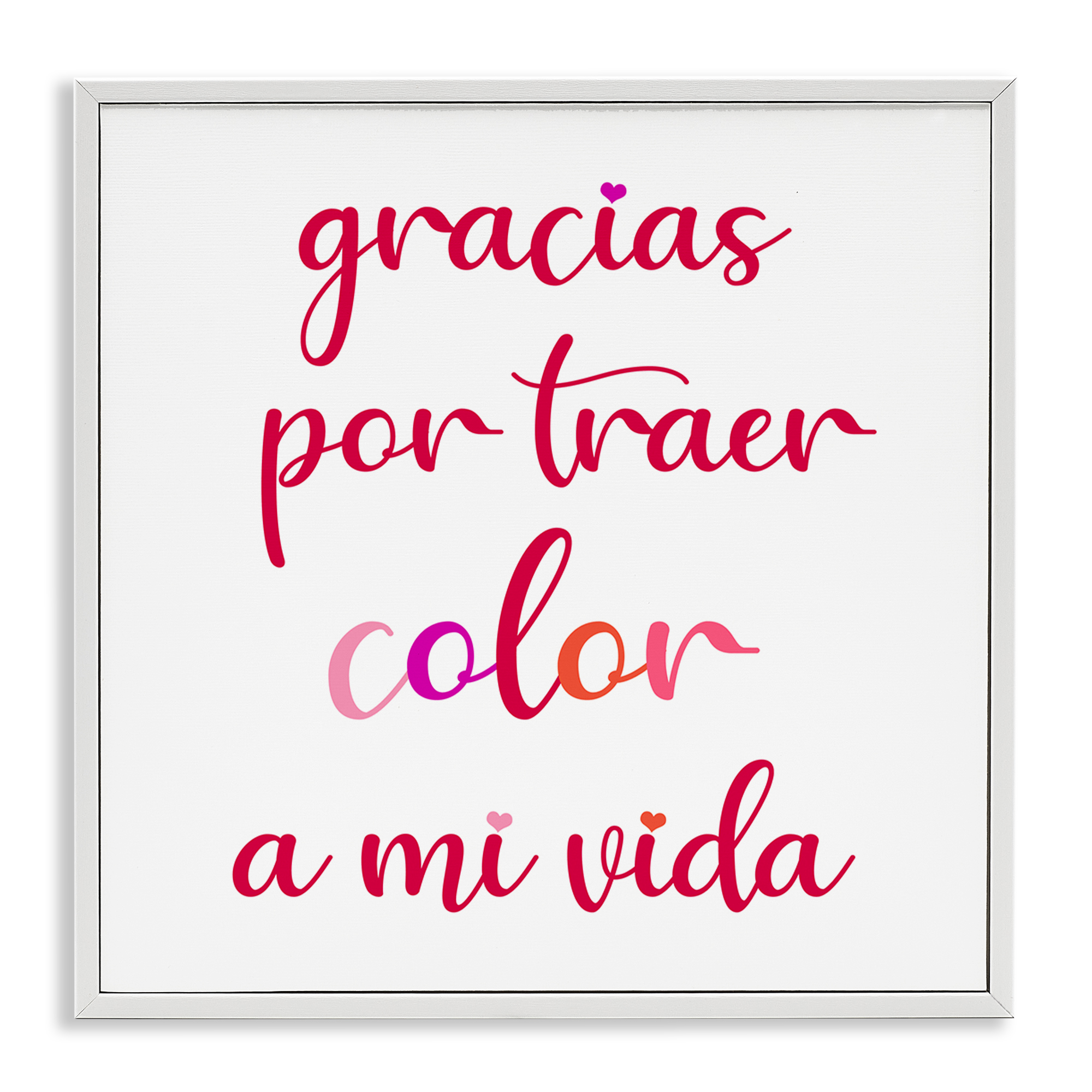 Stupell Industries Gracias por Traer Color Inspirational Quotes & Sayings Painting White Framed Art Print Wall Art, 24 x 24
