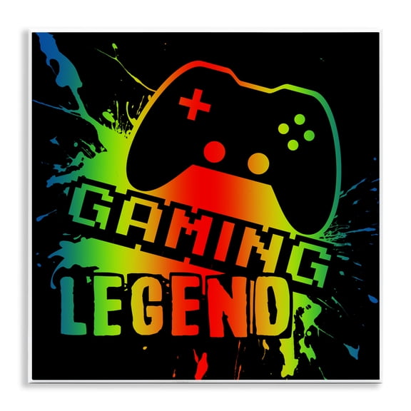 Stupell Industries Gradient Gaming Legend Wall Plaque Art, design by Marcus Prime
