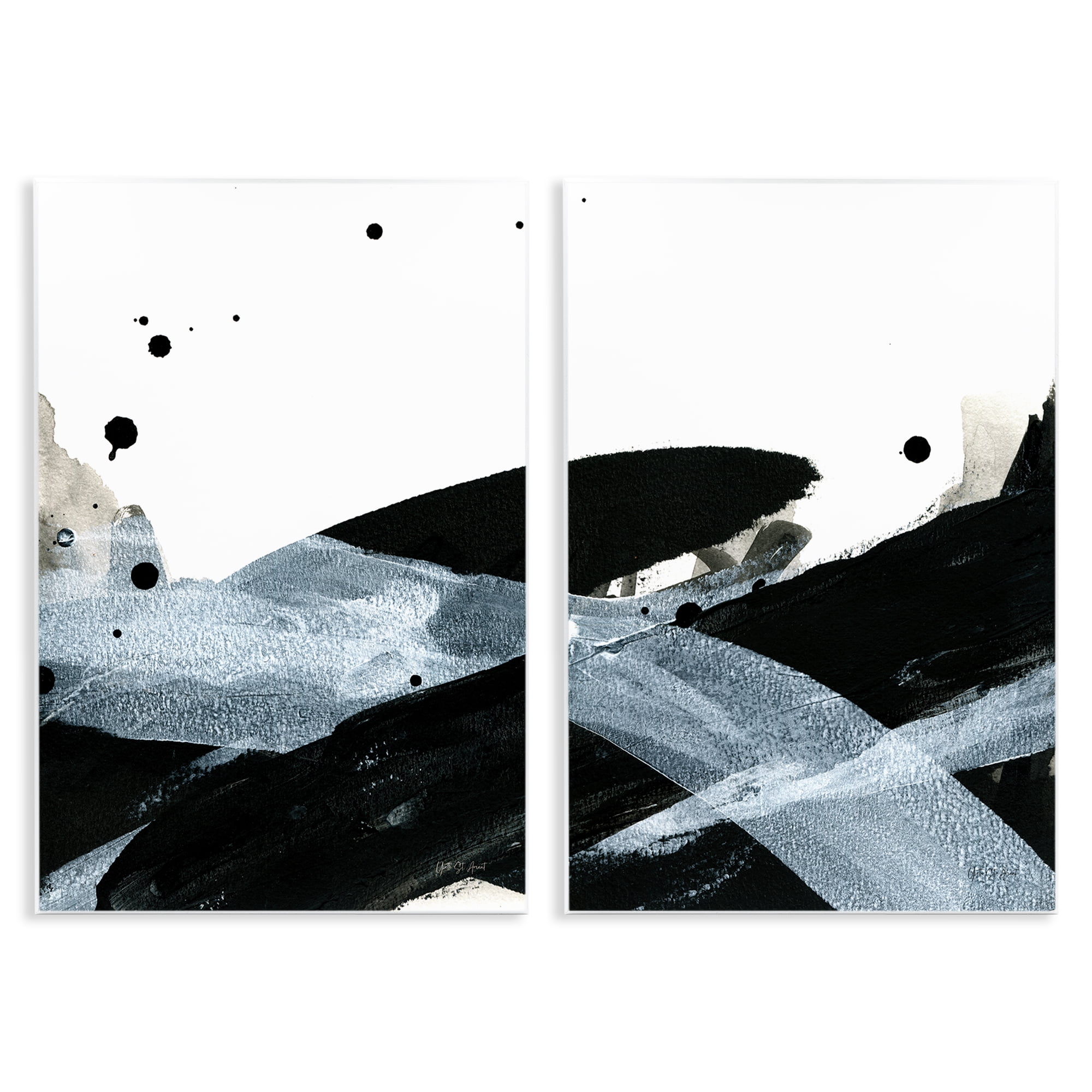 Stupell Industries Gradient Movement Abstraction Abstract Painting Unframed Art Print Wall Art, 13 x 19, Set of 2