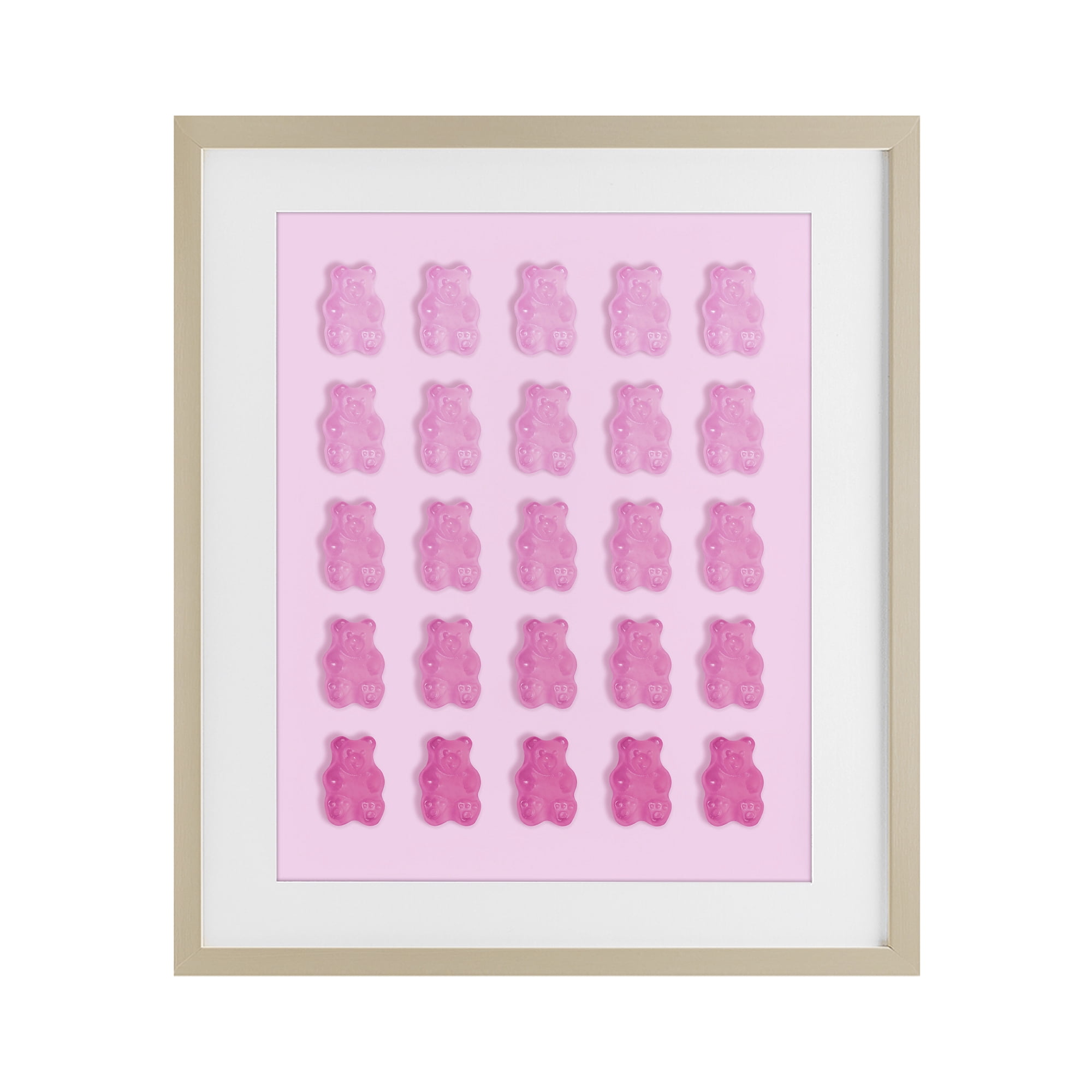 Stupell Industries Gradient Pastel Pink Bears Birch Framed Print Under Glass, design by LISH Creative