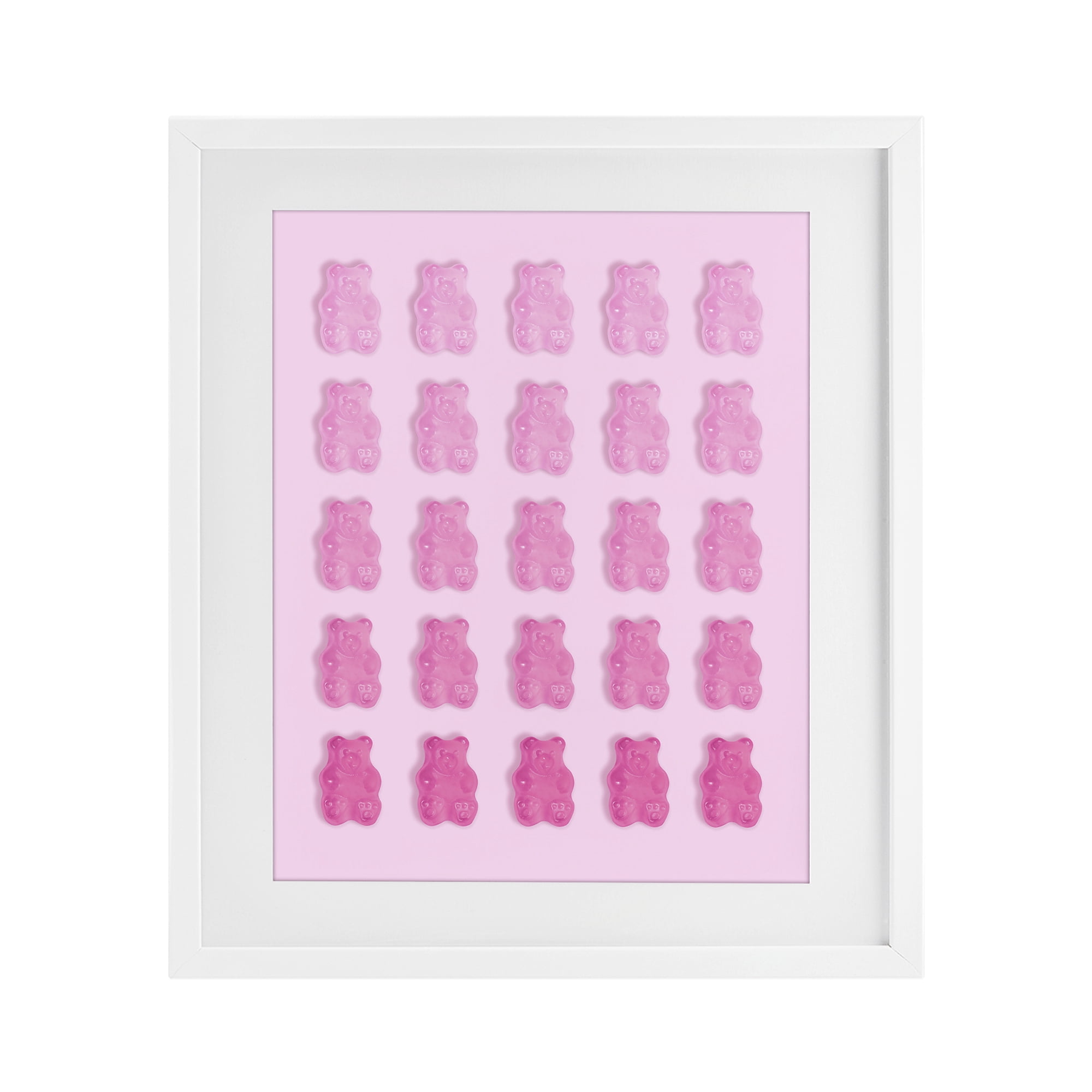 Stupell Industries Gradient Pastel Pink Bears White Framed Print Under Glass, design by LISH Creative