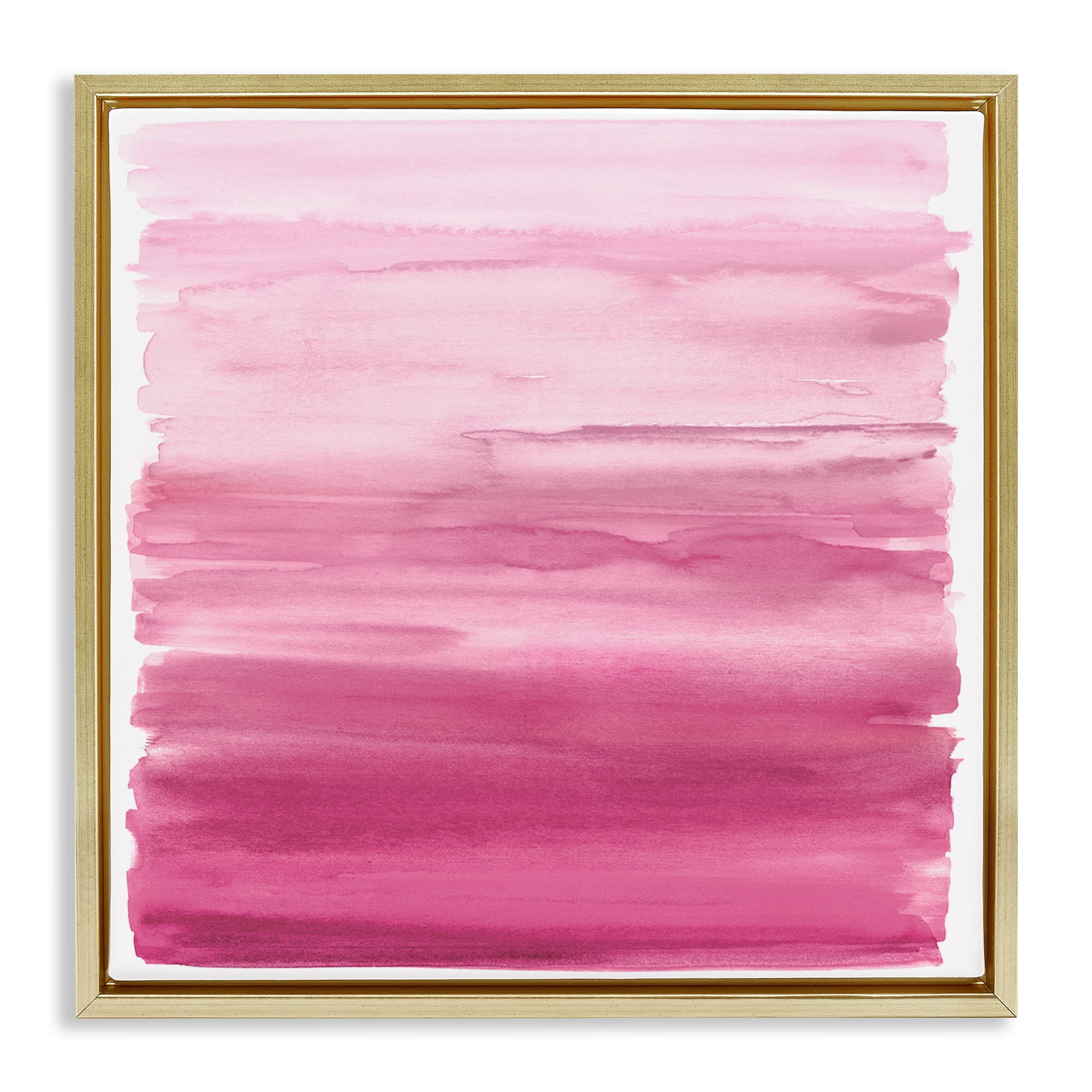 Stupell Industries Gradient Pink Blush Gold Framed Floater Canvas Wall Art, design by Allie Corbin