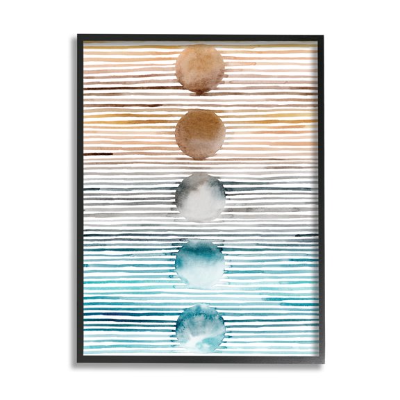 Stupell Industries Gradient Stripes Geometric Pattern Abstract Painting Black Framed Art Print Wall Art, 11 x 14