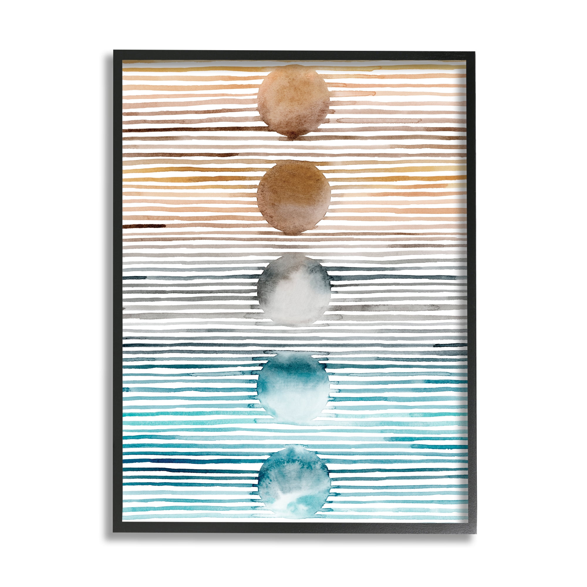 Stupell Industries Gradient Stripes Geometric Pattern Abstract Painting Black Framed Art Print Wall Art, 24 x 30
