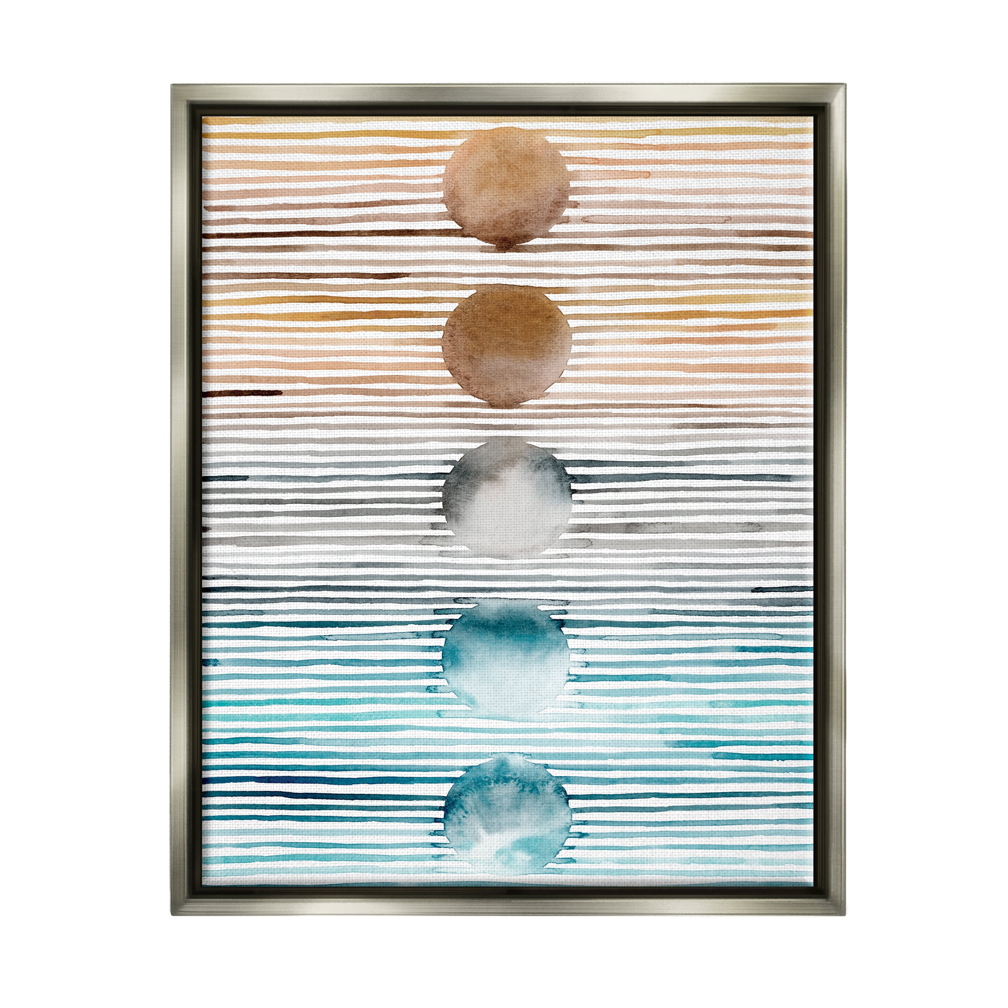 Stupell Industries Gradient Stripes Geometric Pattern Abstract Painting Gray Floater Framed Art Print Wall Art, 25 x 31