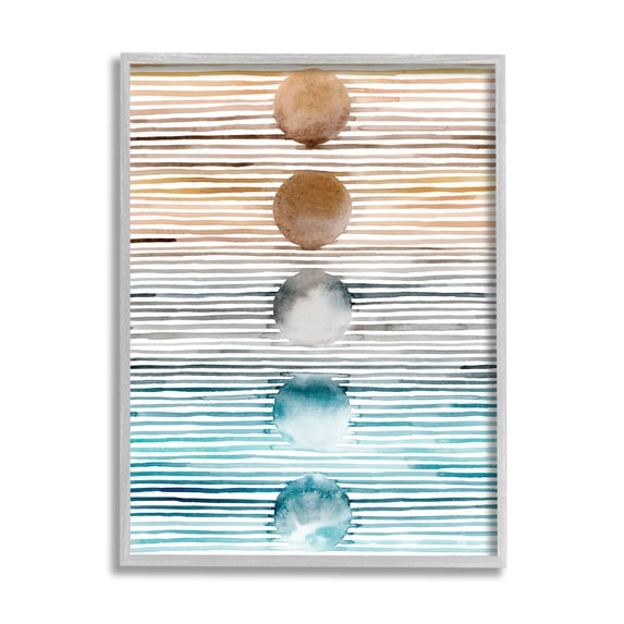Stupell Industries Gradient Stripes Geometric Pattern Abstract Painting Gray Framed Art Print Wall Art, 16 x 20