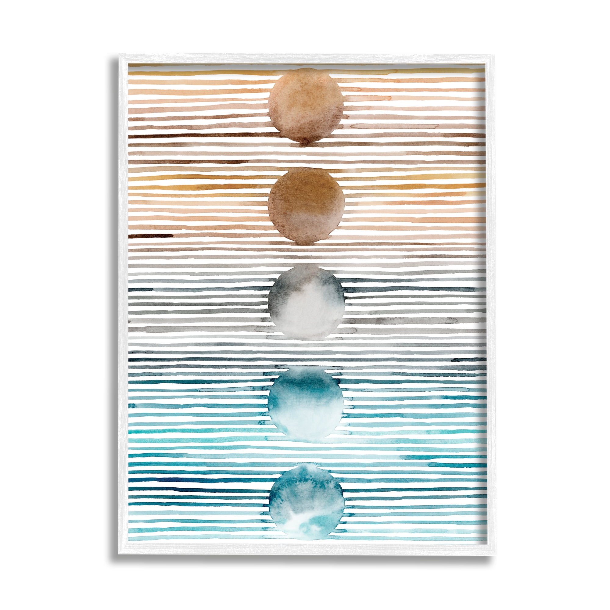 Stupell Industries Gradient Stripes Geometric Pattern Abstract Painting White Framed Art Print Wall Art, 11 x 14