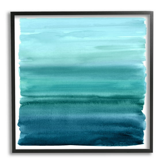 Stupell Industries Gradient Turquoise Brushed Composition Graphic Art Black Framed Art Print Wall Art, Design by Allie Corbin