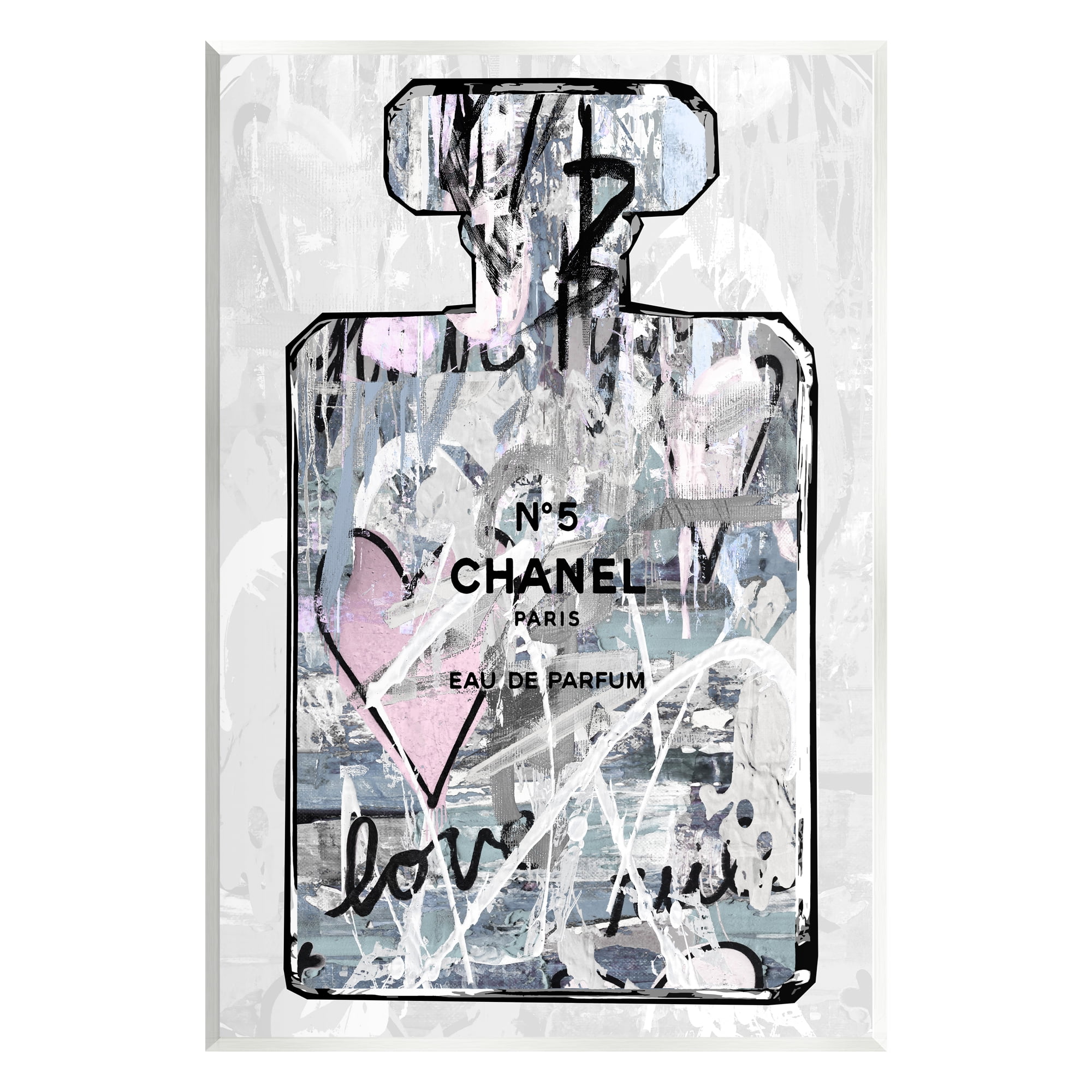 Glamorous Graffiti Perfume Art Print on MDF Wood, 13 x 19