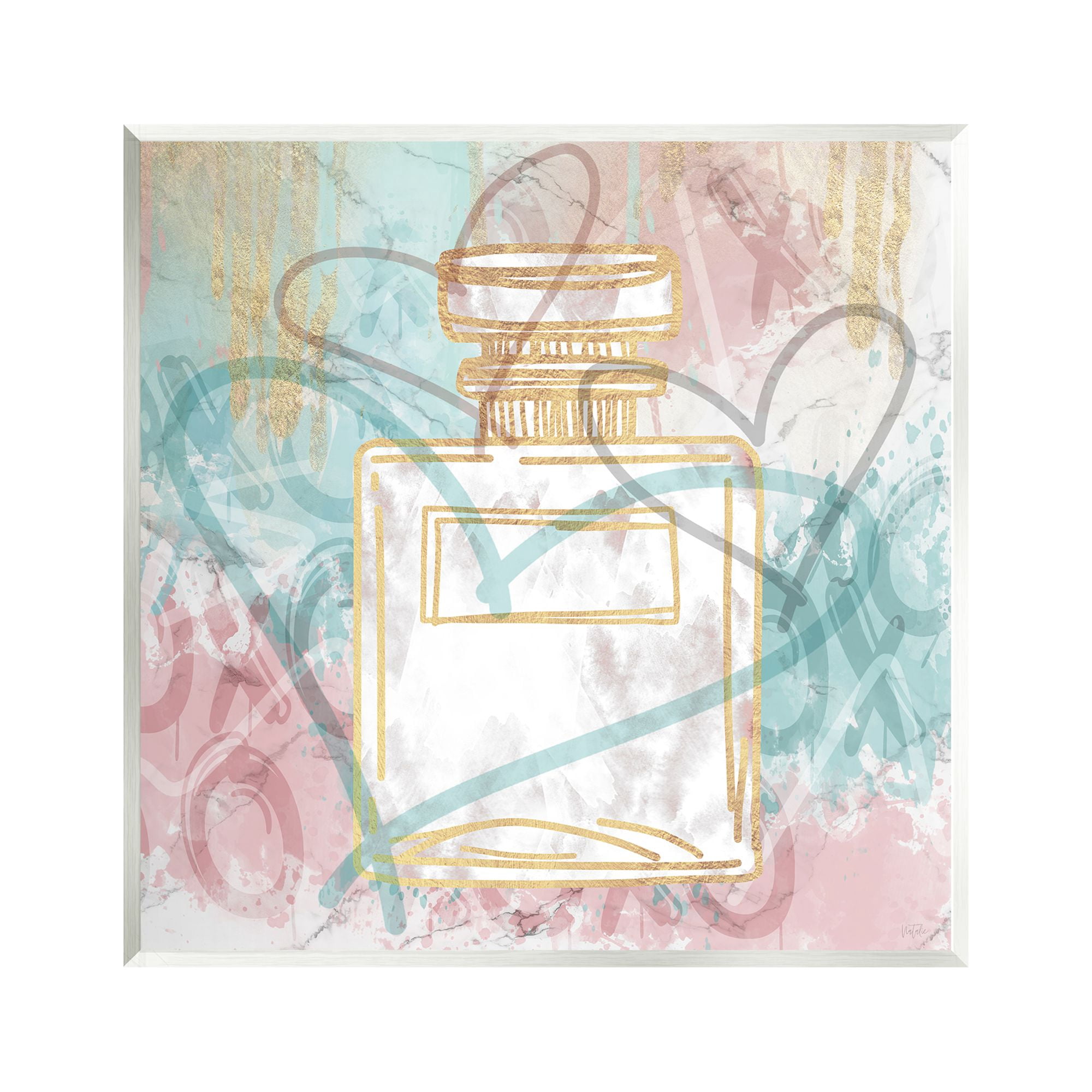 Stupell Industries Graffiti Hearts Perfume Abstract Painting Unframed Art Print Wall Art, 12 x 12