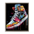 thumbnail image 1 of Stupell Industries Eclectic Graffiti Sneaker on Black Brown Floating Frame Canvas Art, 17 x 21, by Creative Studio, 1 of 8