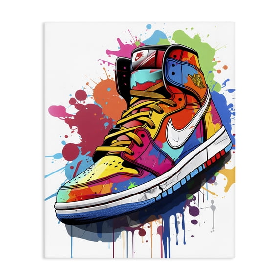 Stupell Industries Contemporary Graffiti Sneaker on White Canvas Art, 30 x 40, by Creative Studio
