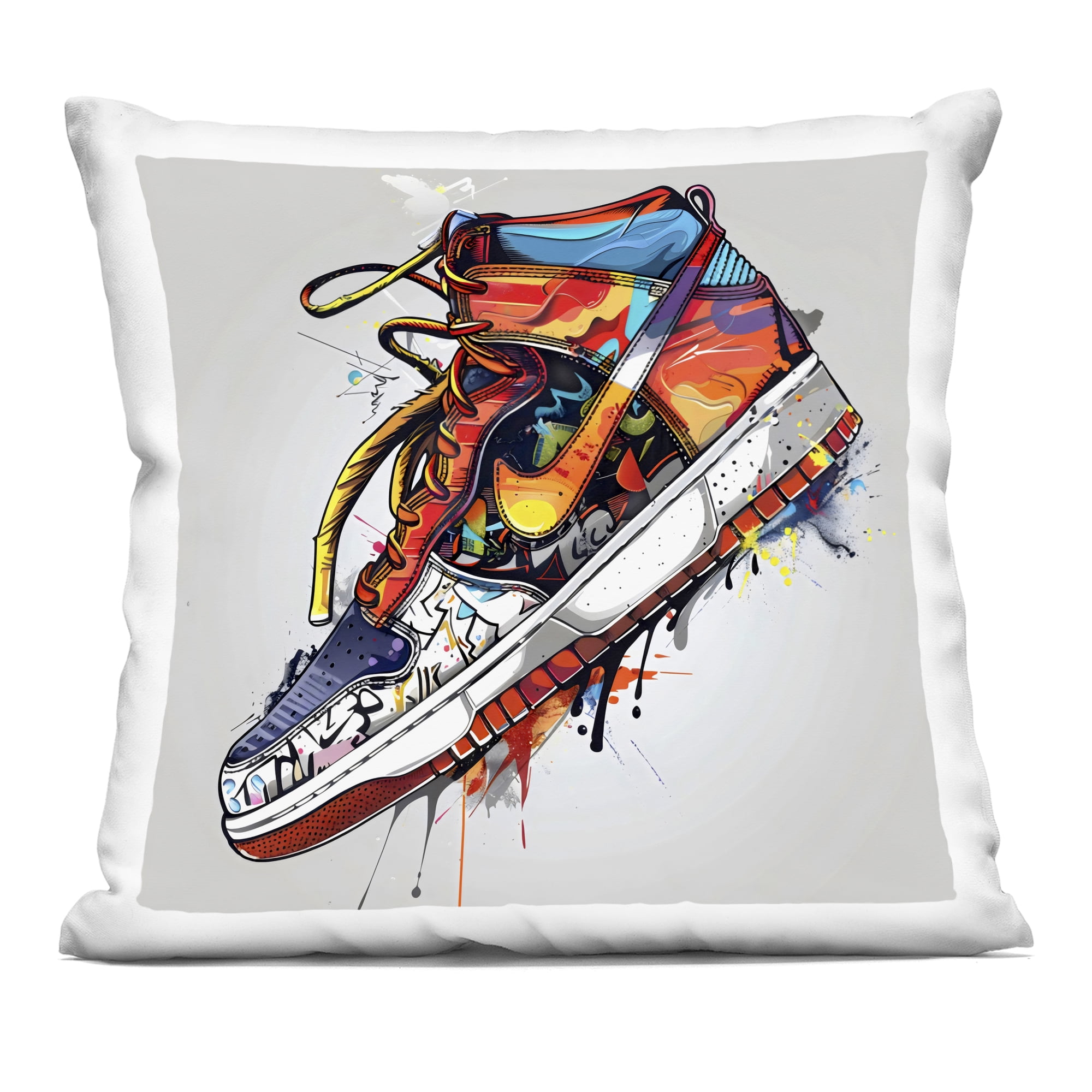 Stupell Industries Graffiti Sneaker with Laces Decorative Printed Throw Pillow, design by Creative Studio, 18 x 7 x 18