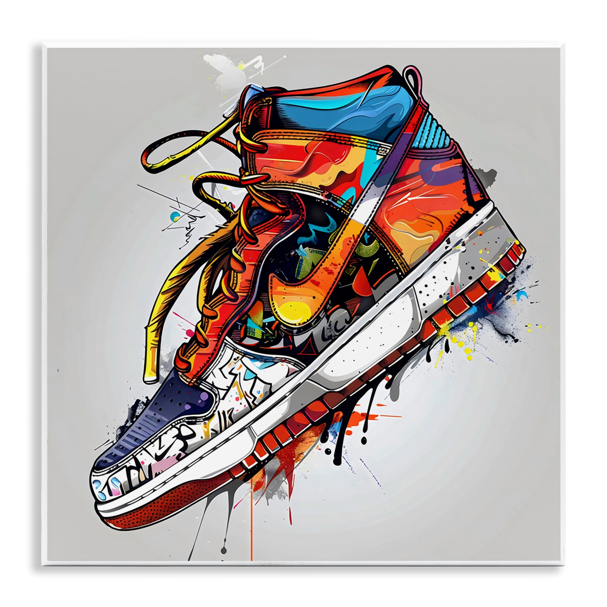 Stupell Industries Graffiti Sneaker with Laces Wall Plaque Art, design by Creative Studio