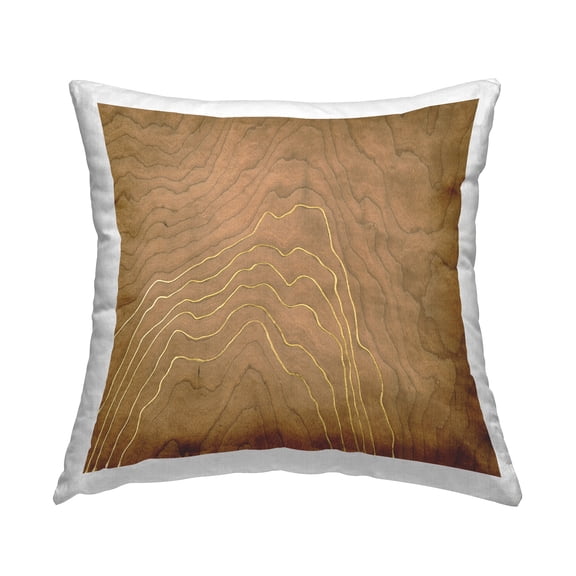 Stupell Industries Grain Pattern with Glam Decorative Printed Throw Pillow Design by Vanna Lam