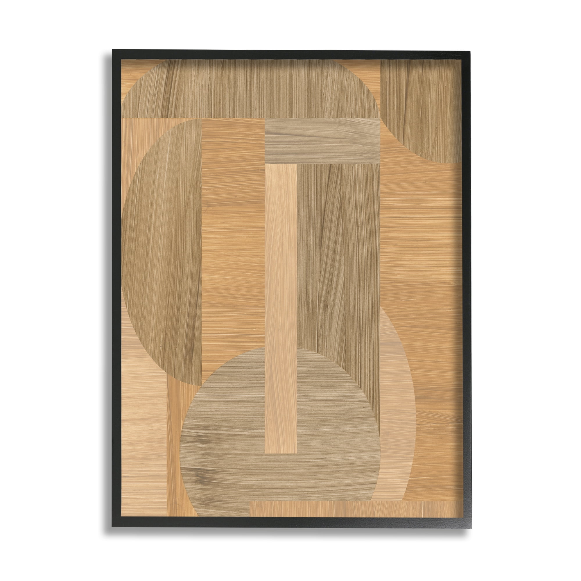 Stupell Industries Grain Patterned Linear Shapes Abstract Painting Black Framed Art Print Wall Art, 16 x 20
