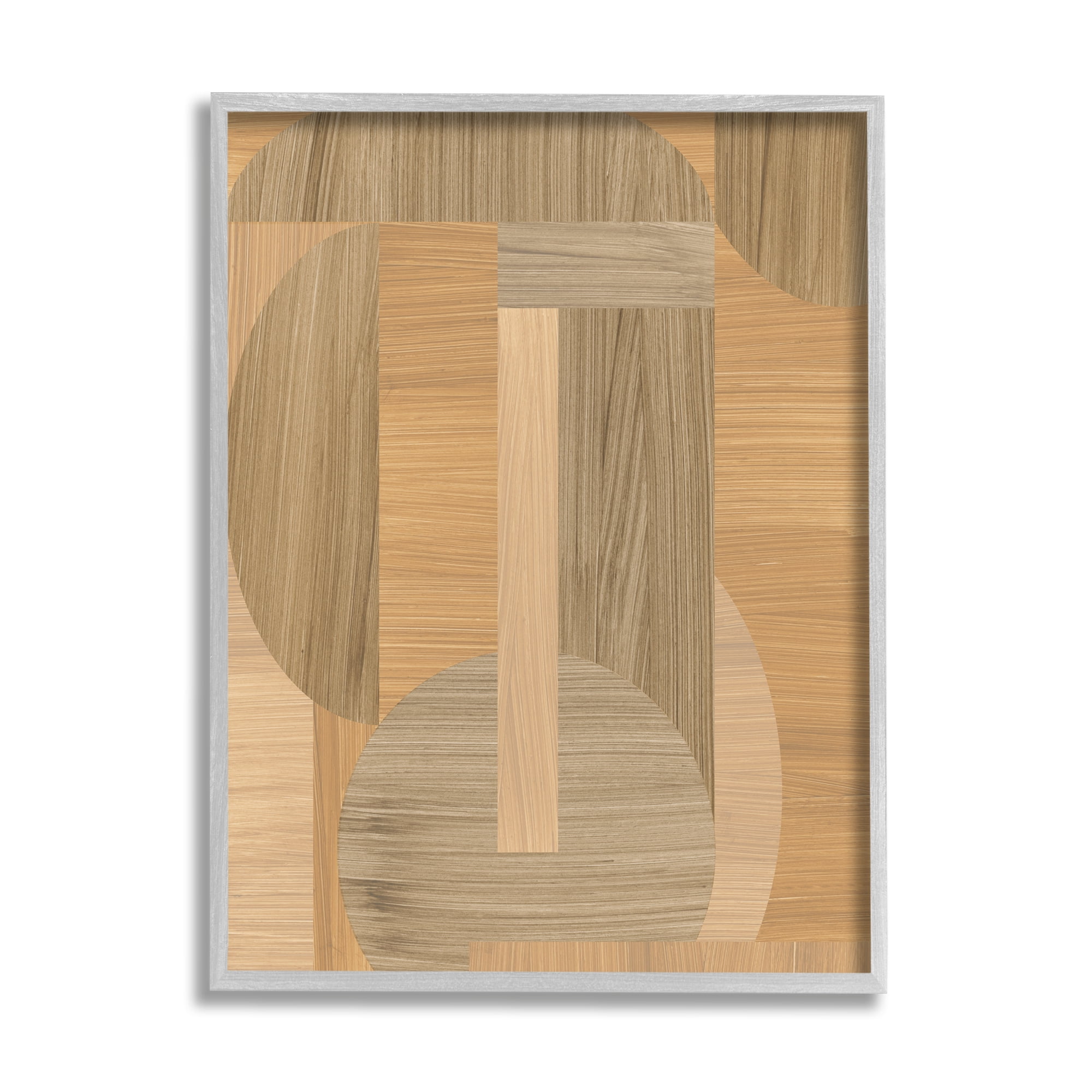 Stupell Industries Grain Patterned Linear Shapes Abstract Painting Gray Framed Art Print Wall Art, 24 x 30