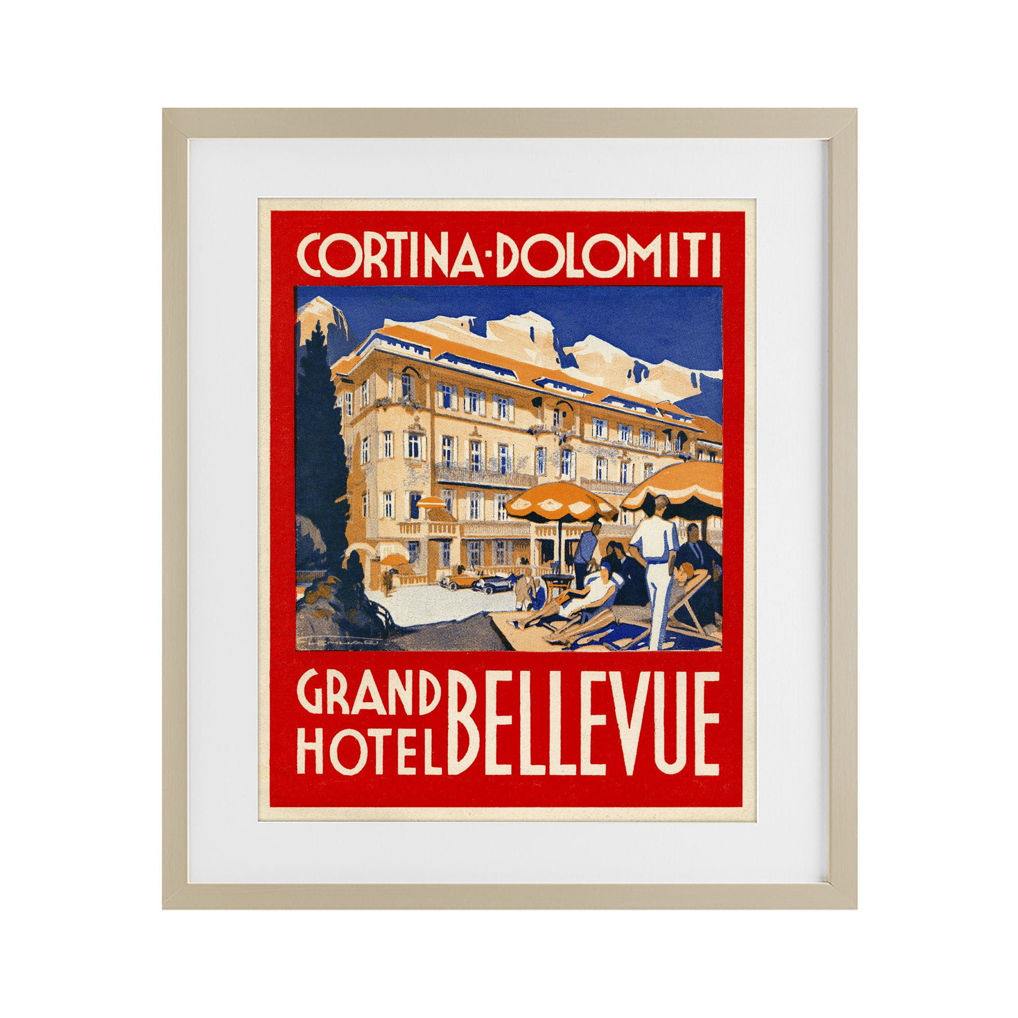 Stupell Industries Grand Hotel Bellevue Vintage Birch Framed Print Under Glass, design by Print Collection