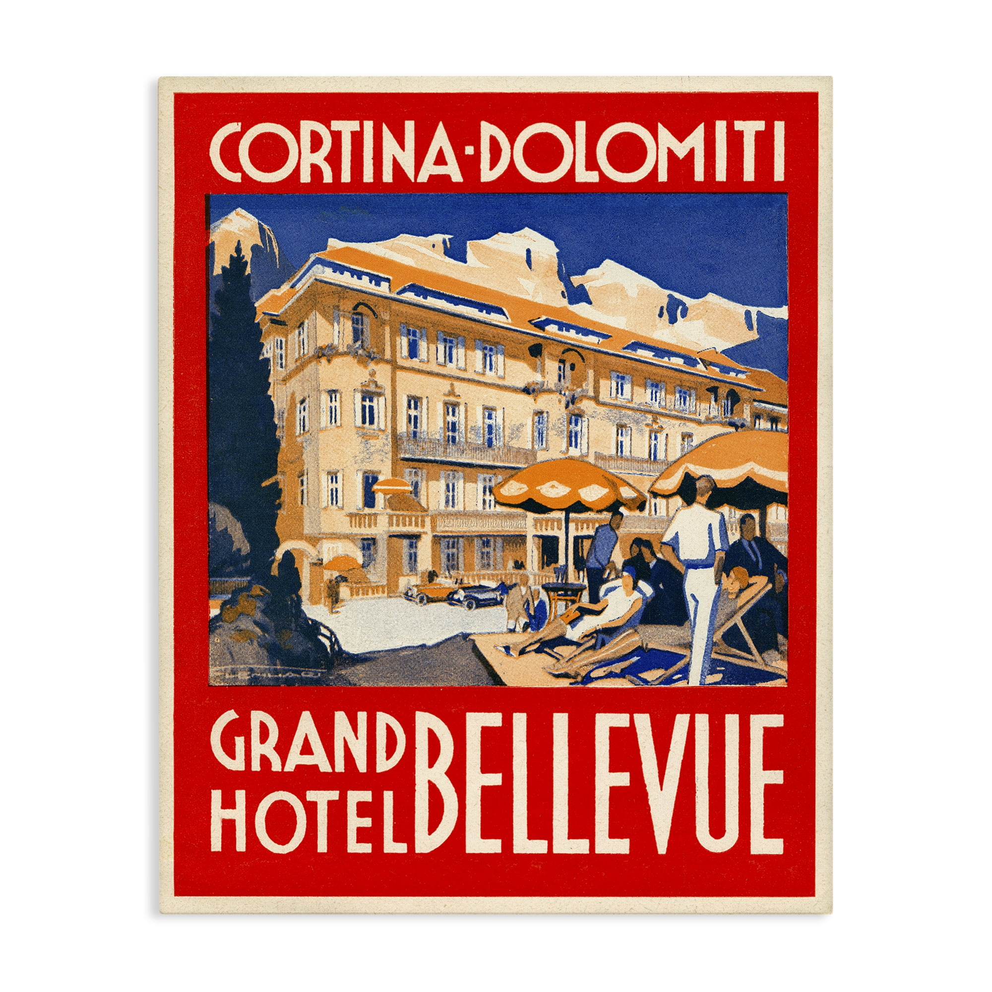 Stupell Industries Grand Hotel Bellevue Vintage Canvas Wall Art, design by Print Collection