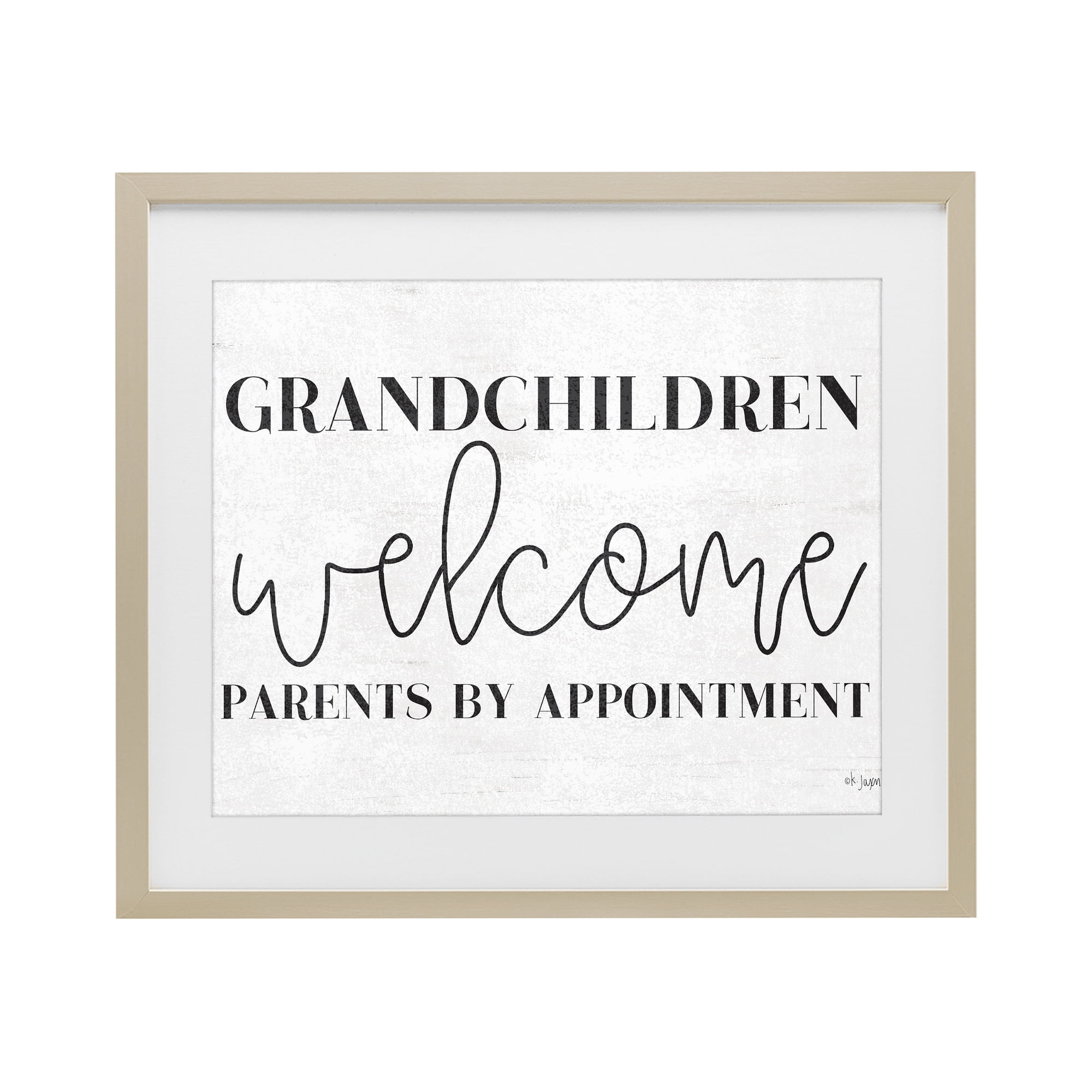 Stupell Industries Grandchildren Welcome Parents by Appointment Birch Framed Print Under Glass, design by Jaxn Blvd.