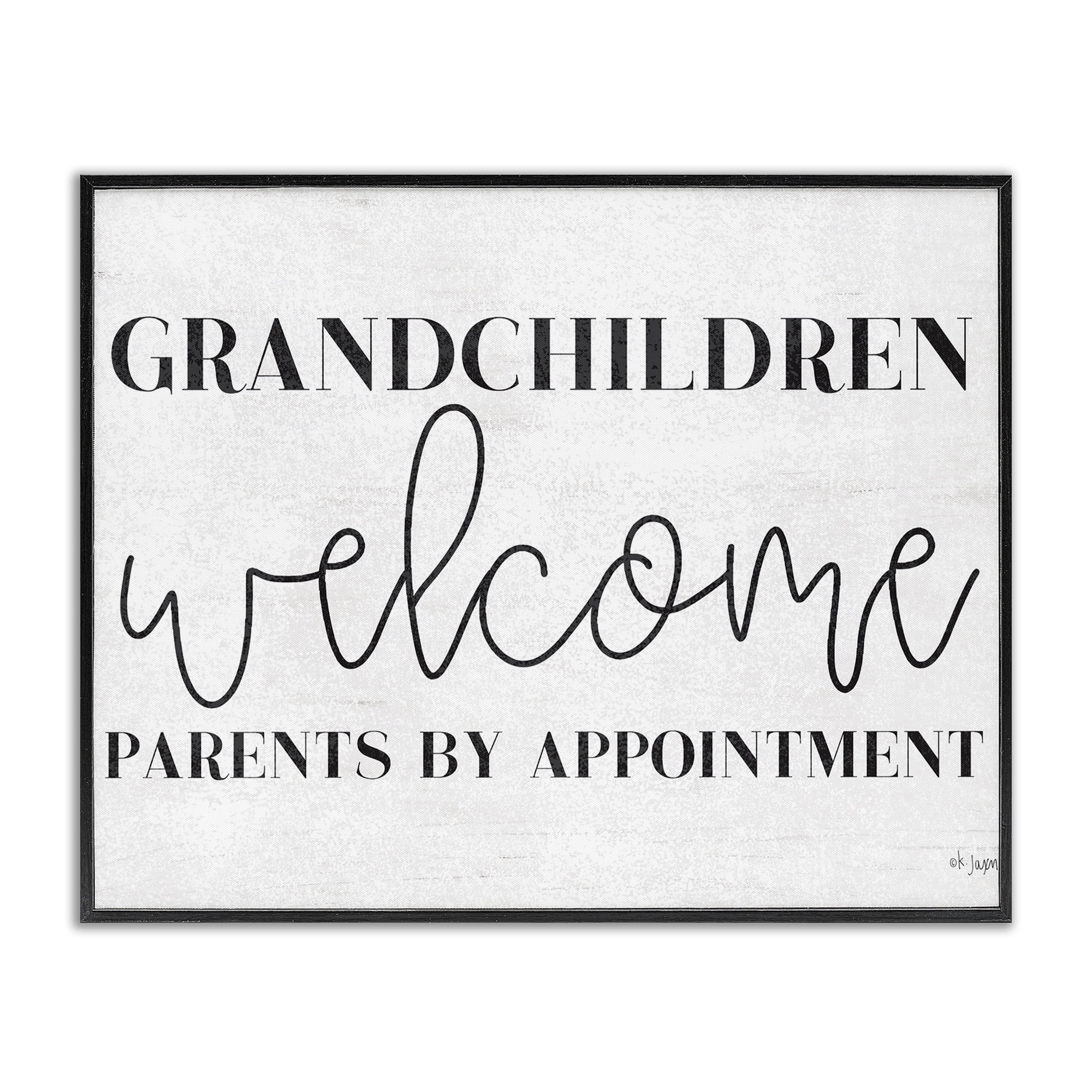 Stupell Industries Grandchildren Welcome Parents by Appointment Black Framed Giclee Art, design by Jaxn Blvd.
