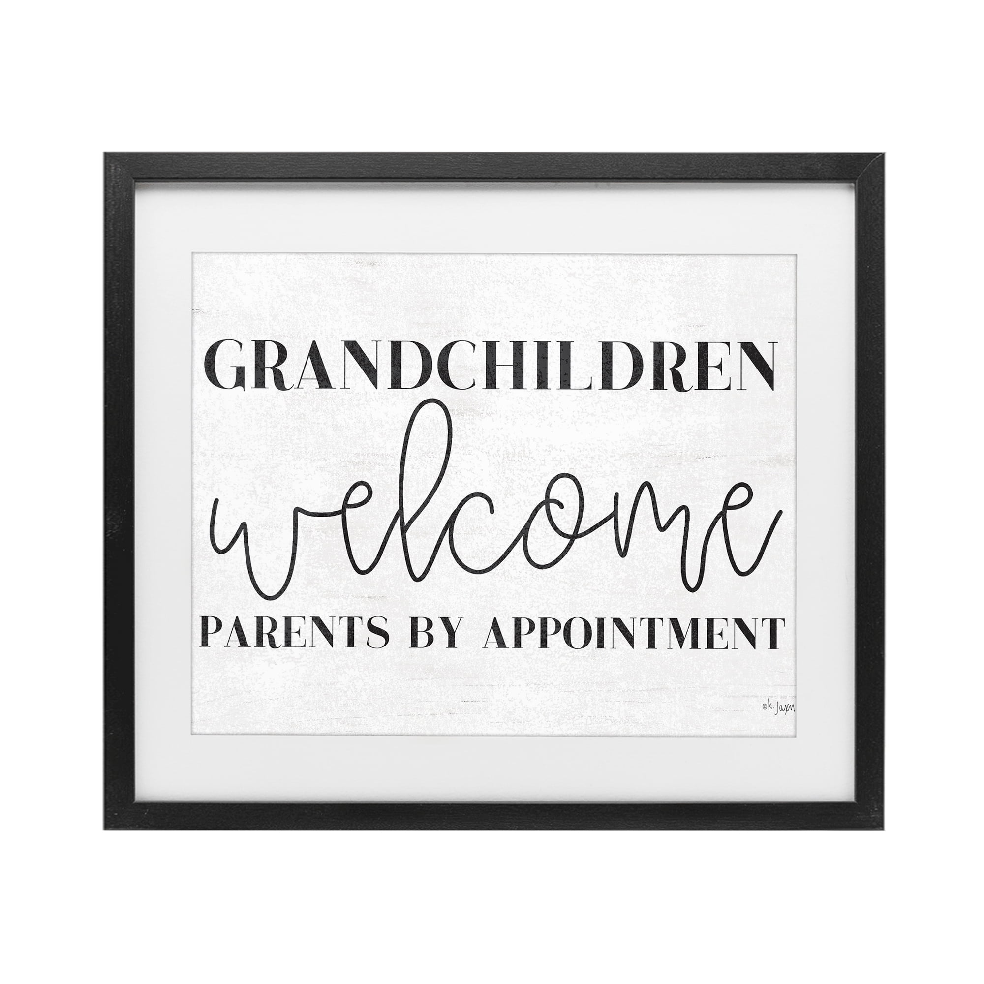 Stupell Industries Grandchildren Welcome Parents by Appointment Black Framed Print Under Glass, design by Jaxn Blvd.