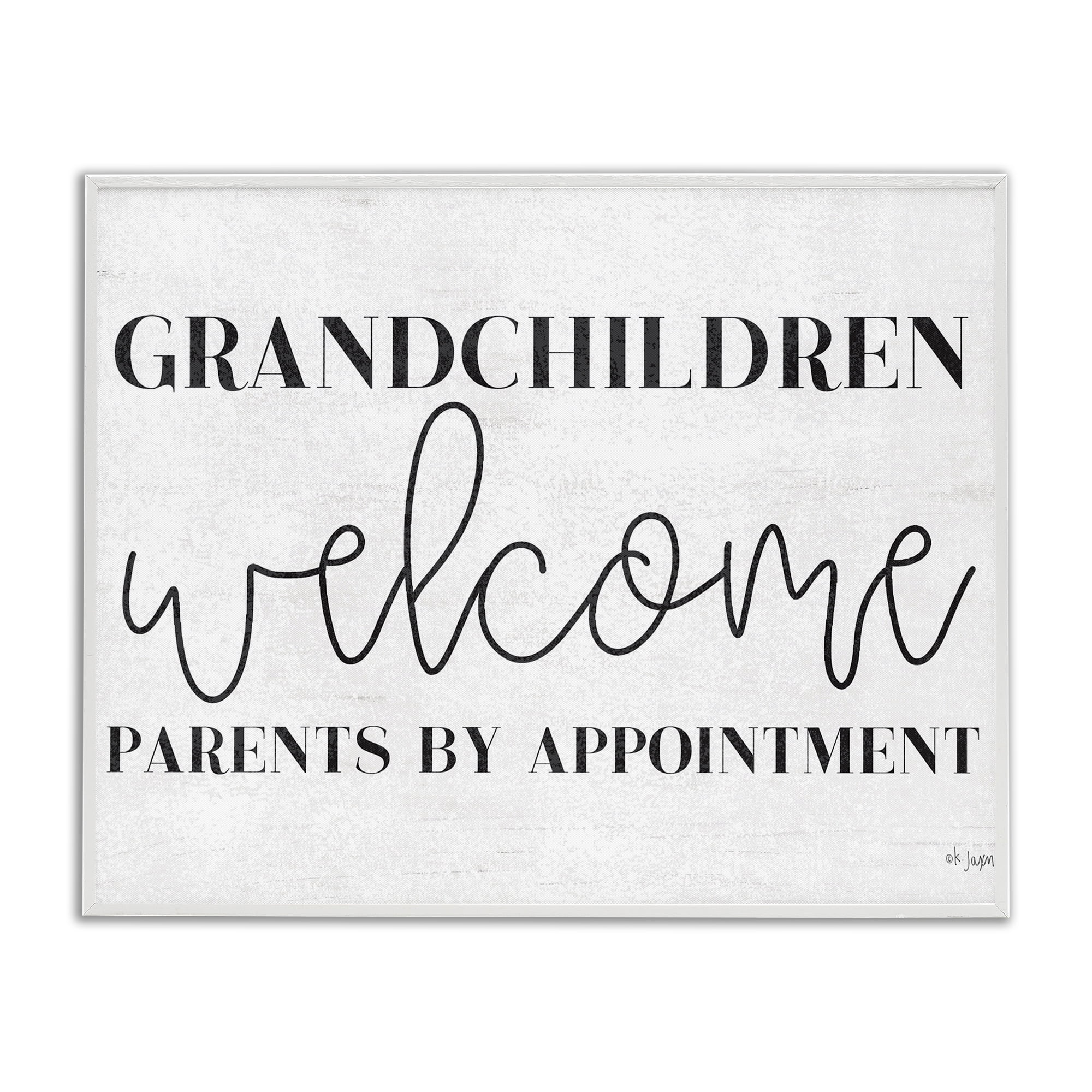 Stupell Industries Grandchildren Welcome Parents by Appointment White Framed Giclee Art, design by Jaxn Blvd.
