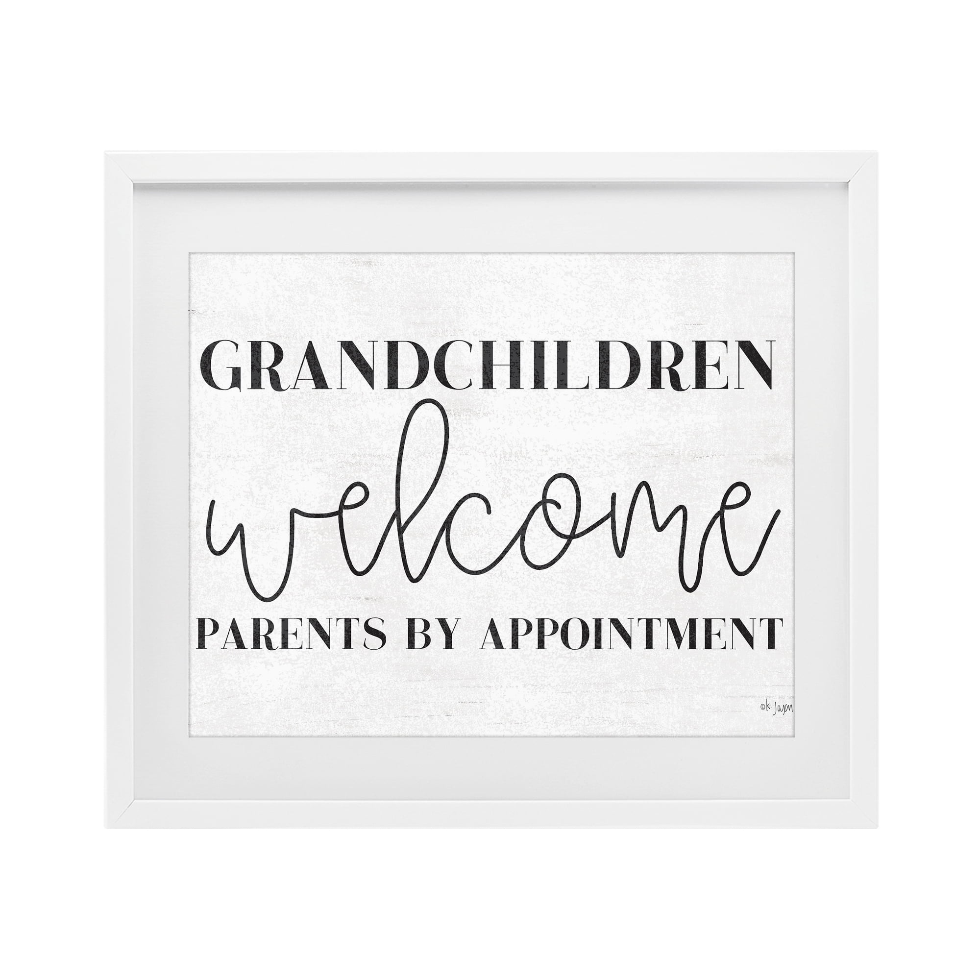 Stupell Industries Grandchildren Welcome Parents by Appointment White Framed Print Under Glass, design by Jaxn Blvd.