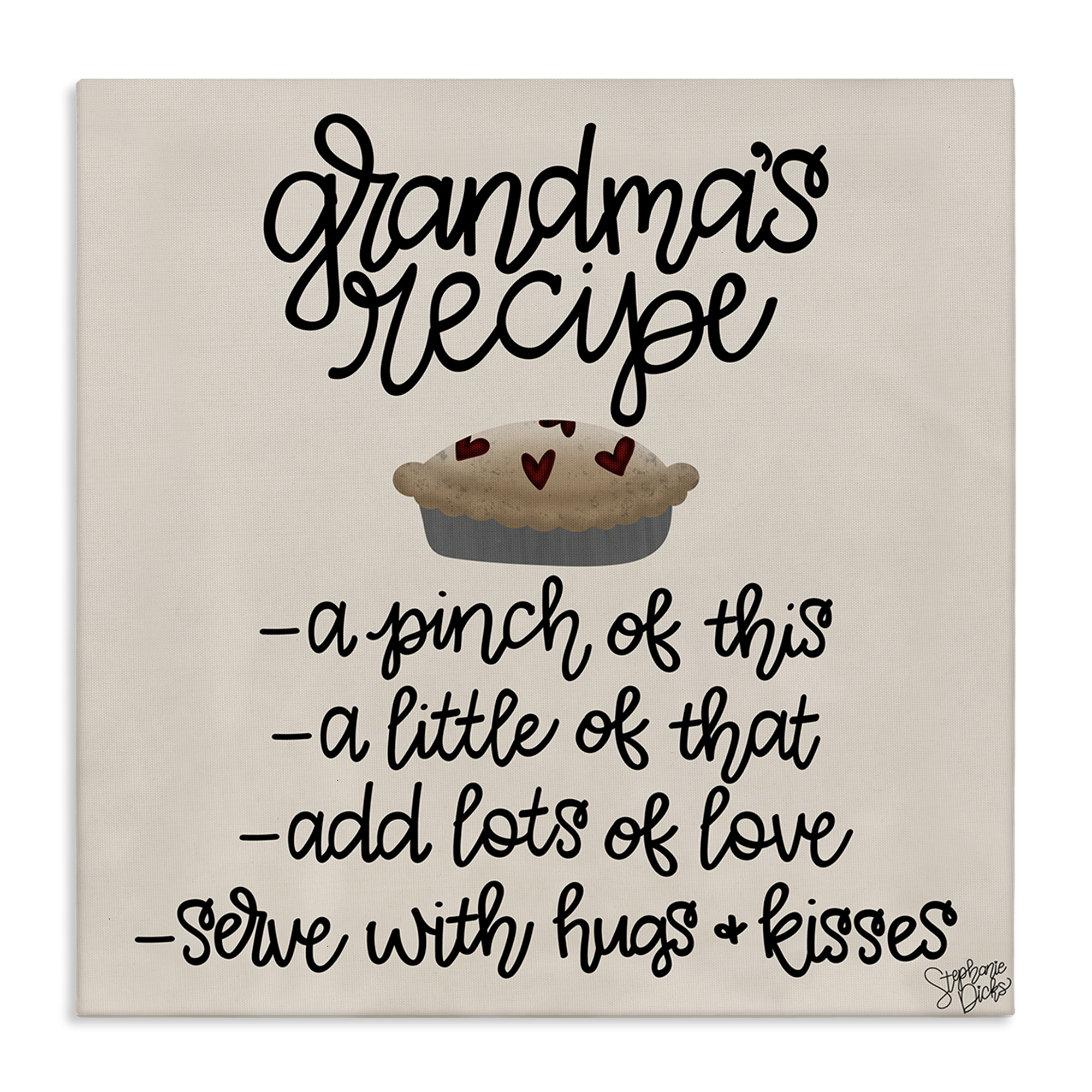 Stupell Industries Grandma's Dessert Recipe Food & Beverage Painting Wrapped Canvas Art Print Wall Art, 36 x 36